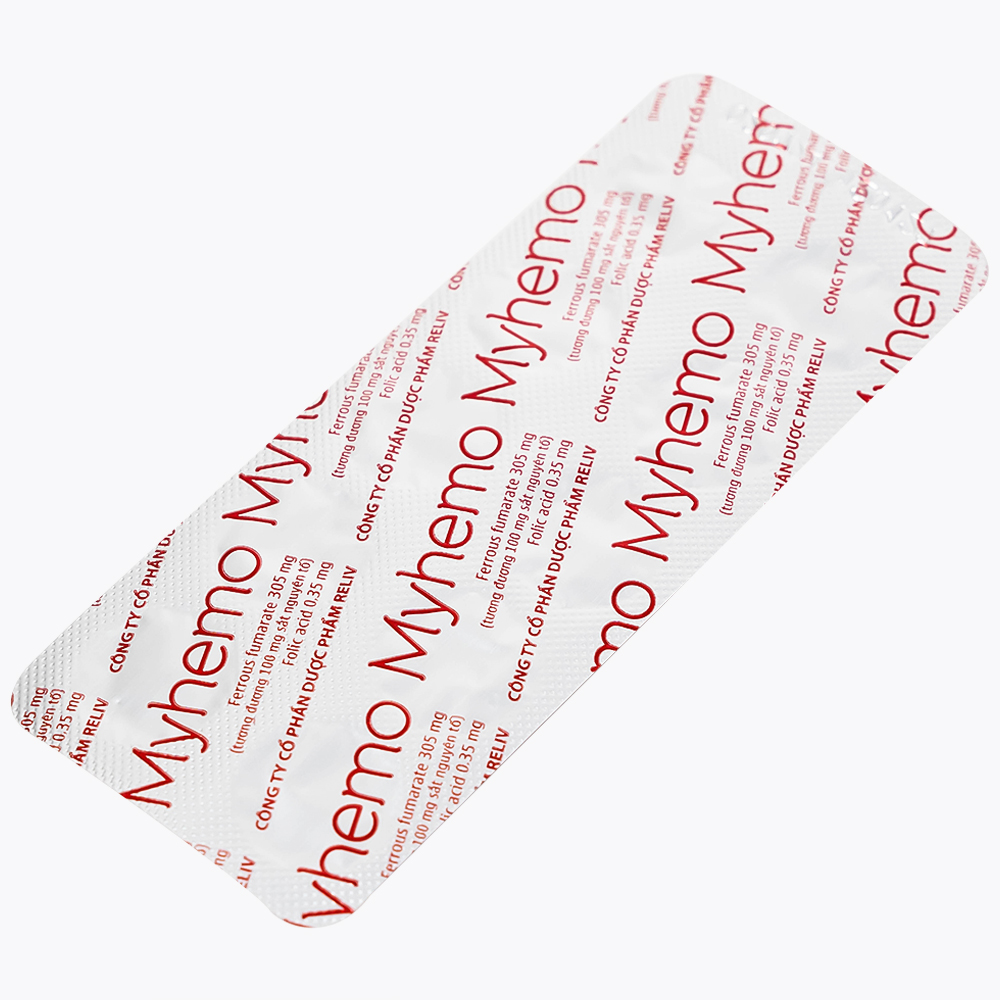 Thuốc Myhemo 305mg Reliv dự phòng thiếu sắt và folic acid (3 vỉ x 10 viên)