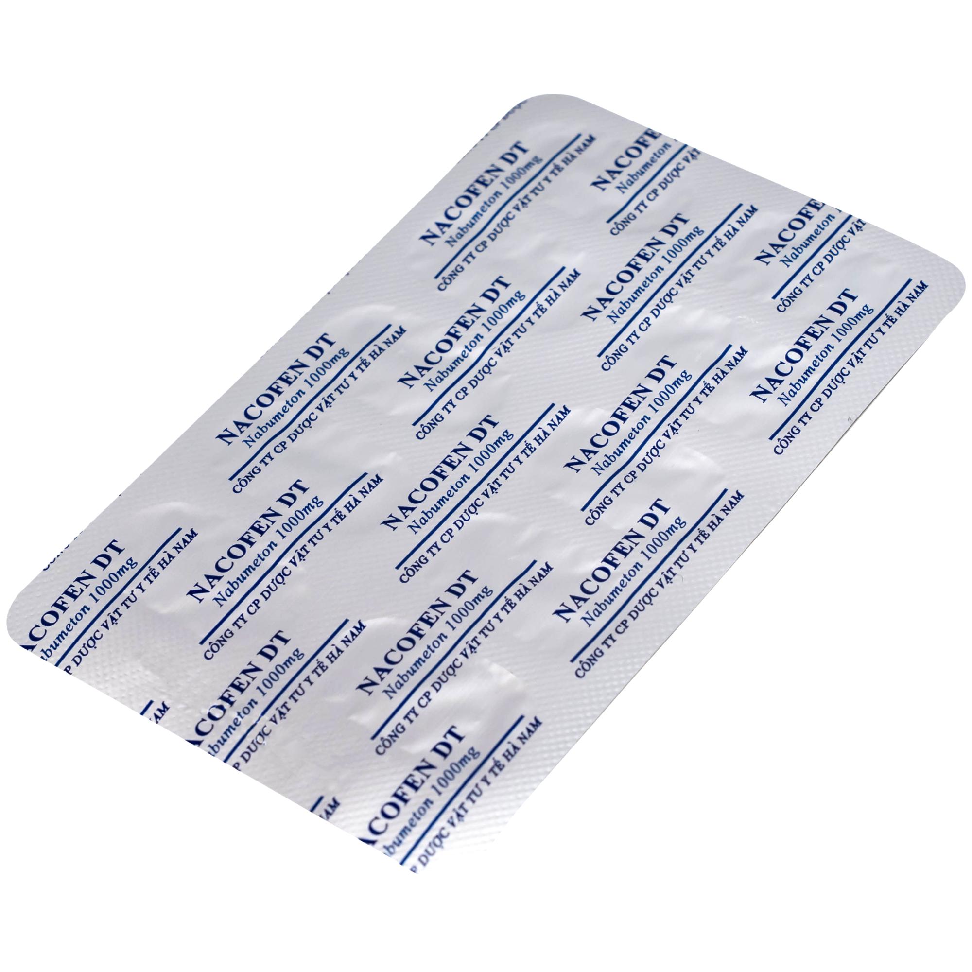 Thuốc Nacofen DT 1000mg Hà Nam điều trị các triệu chứng kéo dài của viêm khớp mạn tính (3 vỉ x 10 viên)