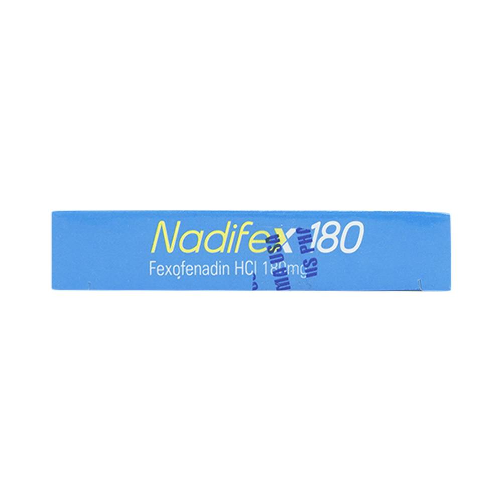 Viên nén Nadifex 180 USP giảm viêm mũi dị ứng, hắt hơi, chảy mũi (1 vỉ x 10 viên)