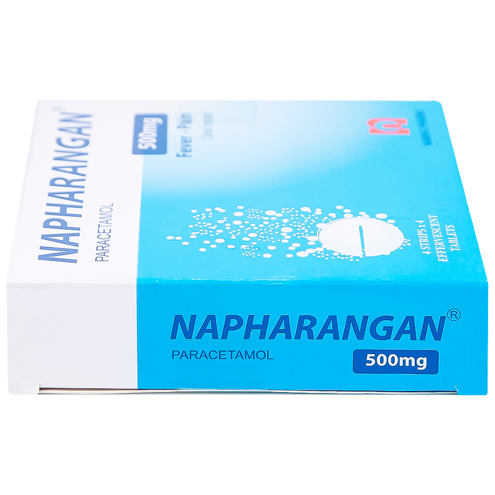 Viên sủi Napharangan 500mg Nam Hà hạ nhiệt, giảm đau, điều trị sốt từ nhẹ đến vừa (4 vỉ x 4 viên) 