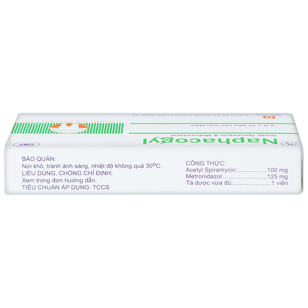 Thuốc Naphacogyl Nam Hà phòng ngừa và điều trị nhiễm trùng răng miệng (2 vỉ x 10 viên)