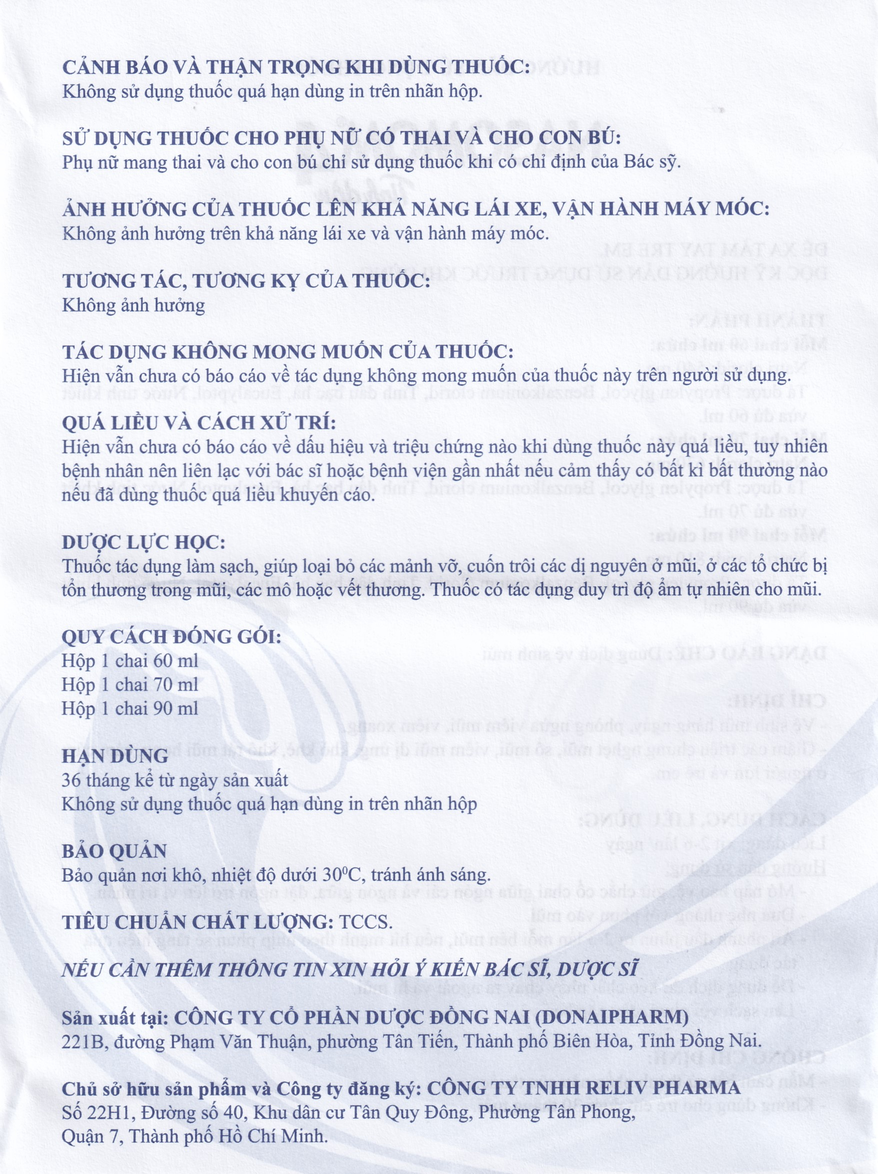 Tinh dầu Nasomom 4 Reliv hỗ trợ điều trị nghẹt mũi, sổ mũi, khò khè, cảm cúm (70ml)