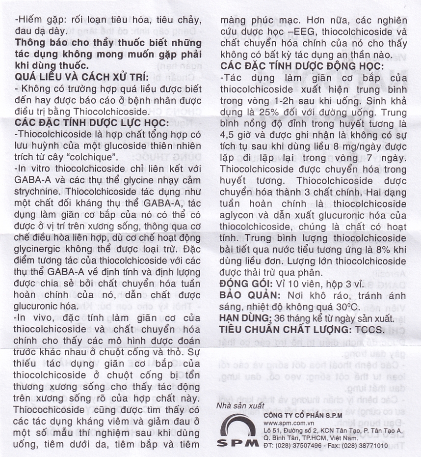 Viên nén Natidof 8 SPM điều trị thoái hóa đốt sống, vẹo cổ, đau lưng (3 vỉ x 10 viên)