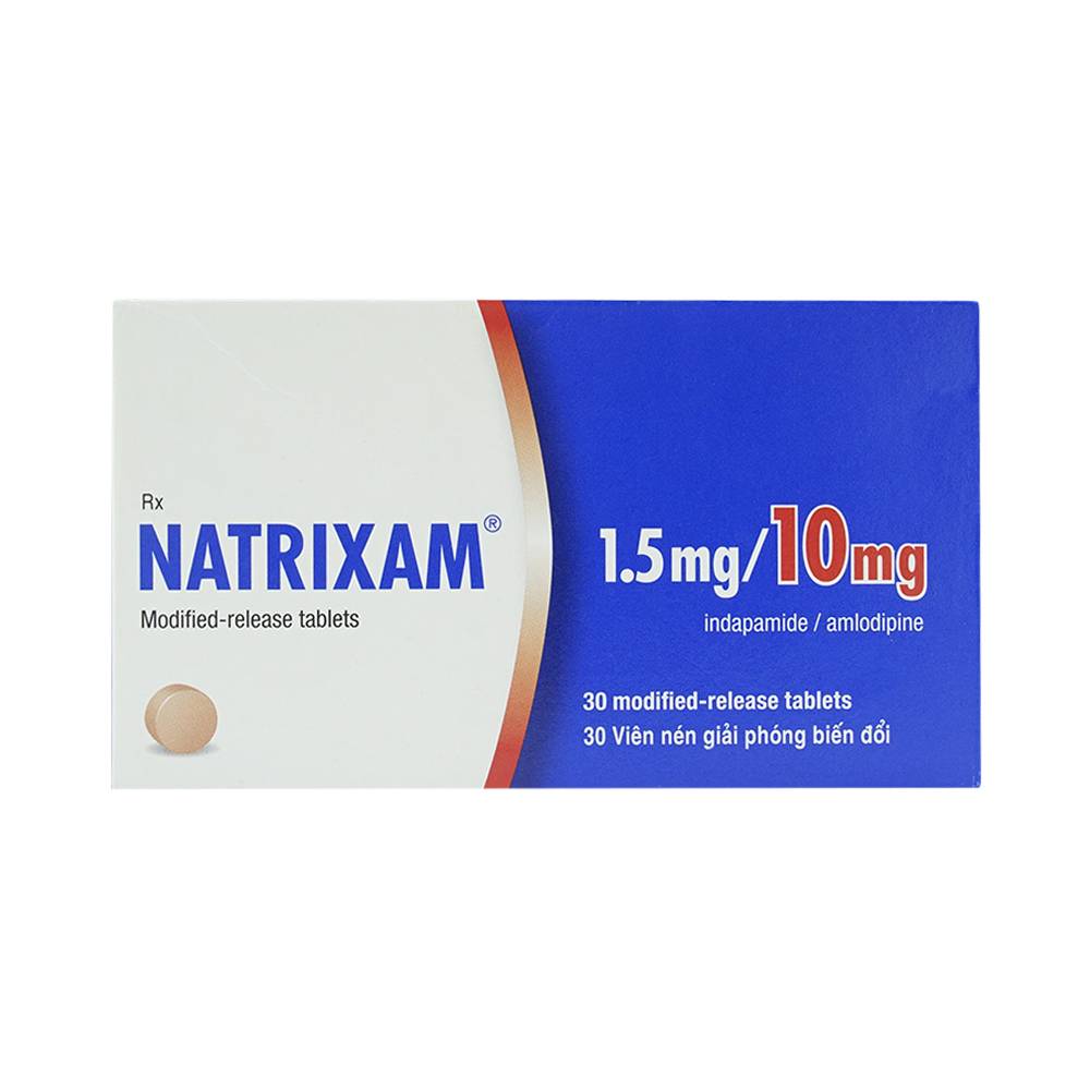 Viên nén Natrixam 1.5mg/10mg Servier điều trị tăng huyết áp (6 vỉ x 5 viên) 