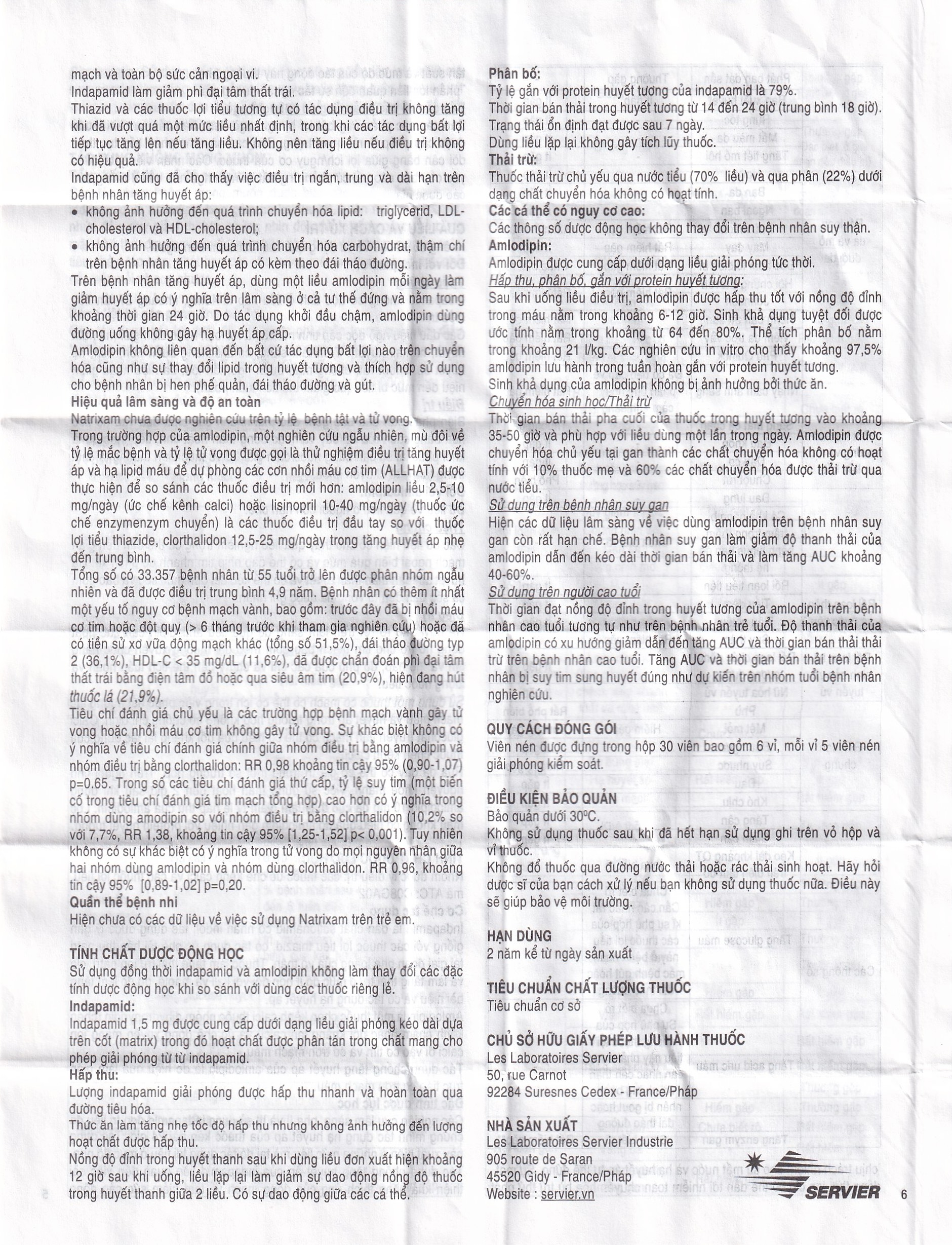 Thuốc Natrixam 1.5mg/5mg LES điều trị tăng huyết áp (30 viên)