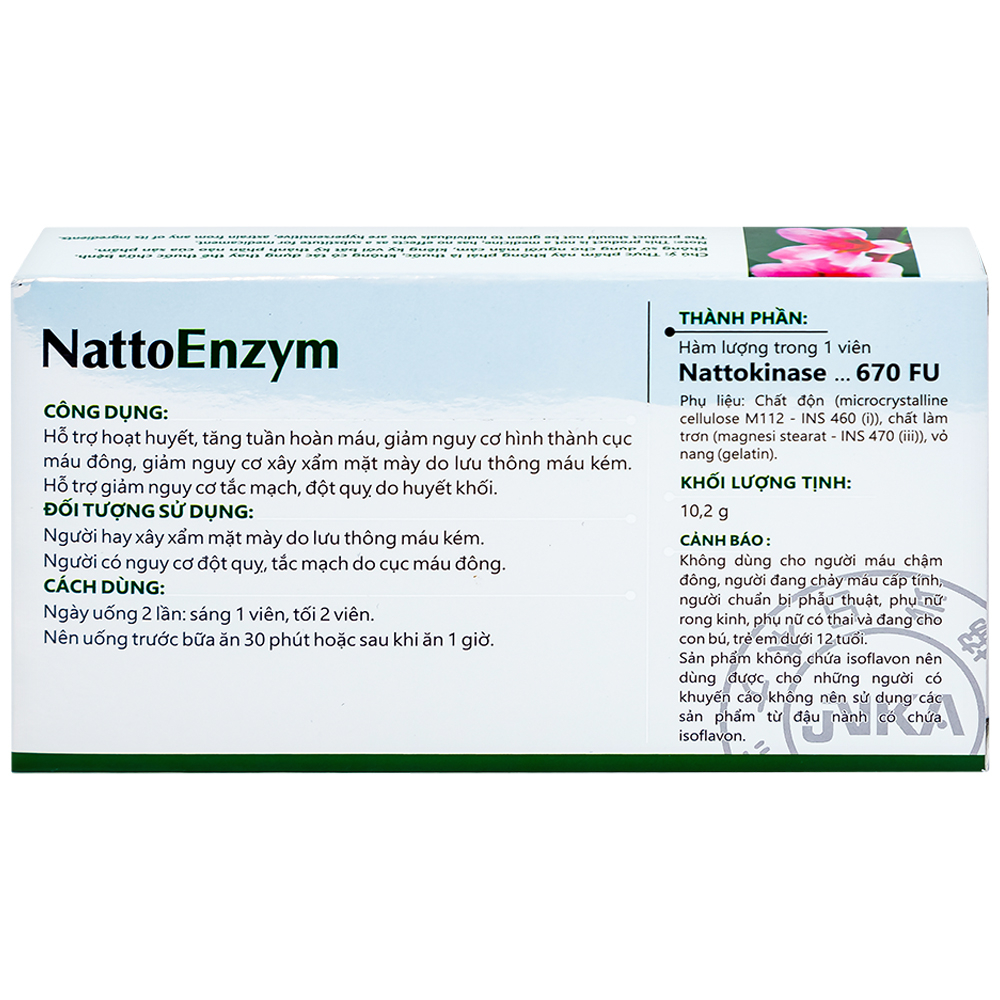 Viên hỗ trợ hoạt huyết NattoEnzym DHG (3 vỉ x 10 viên)