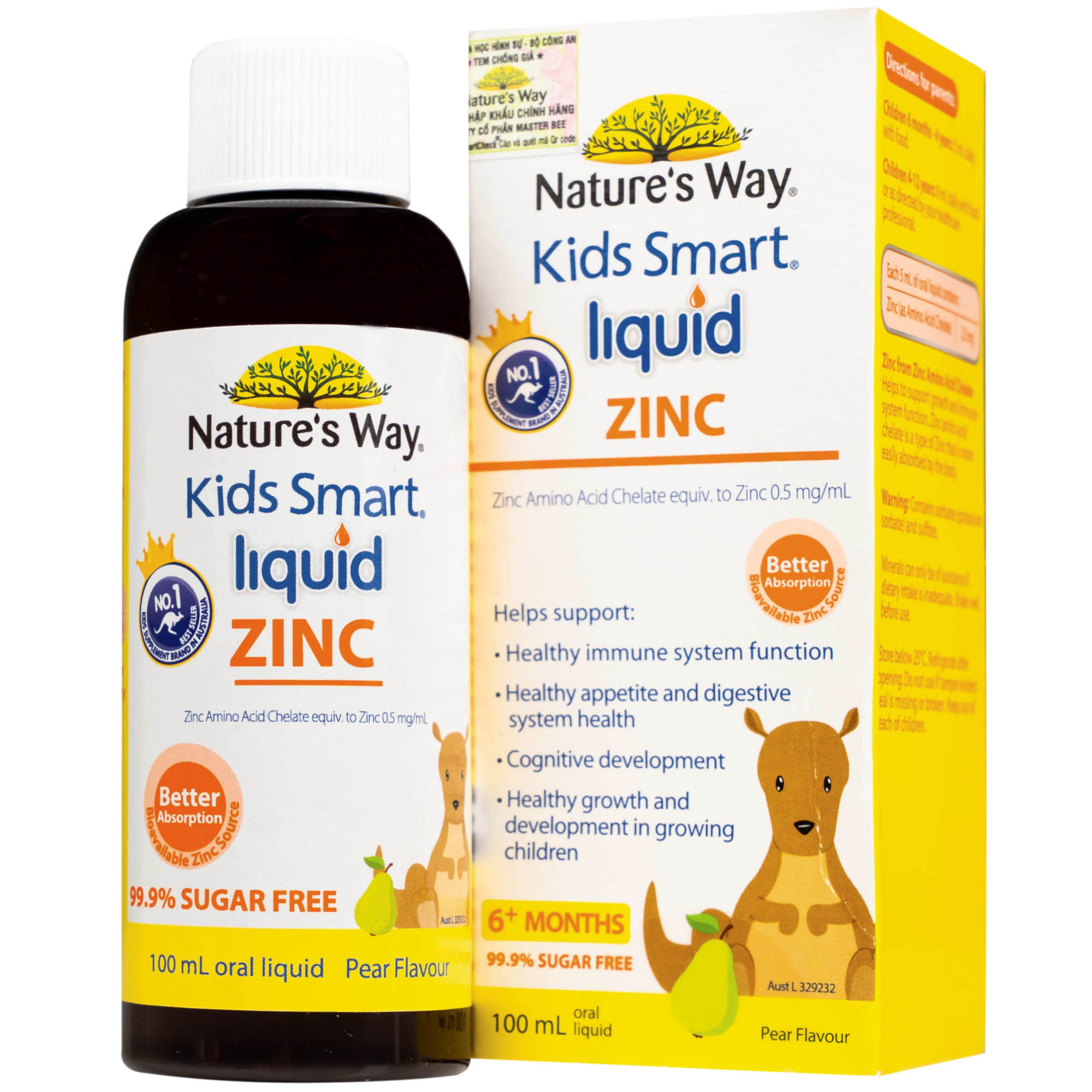 Siro hỗ trợ kích thích thèm ăn Kids Smart Liquid Zinc Nature's Way (100ml)