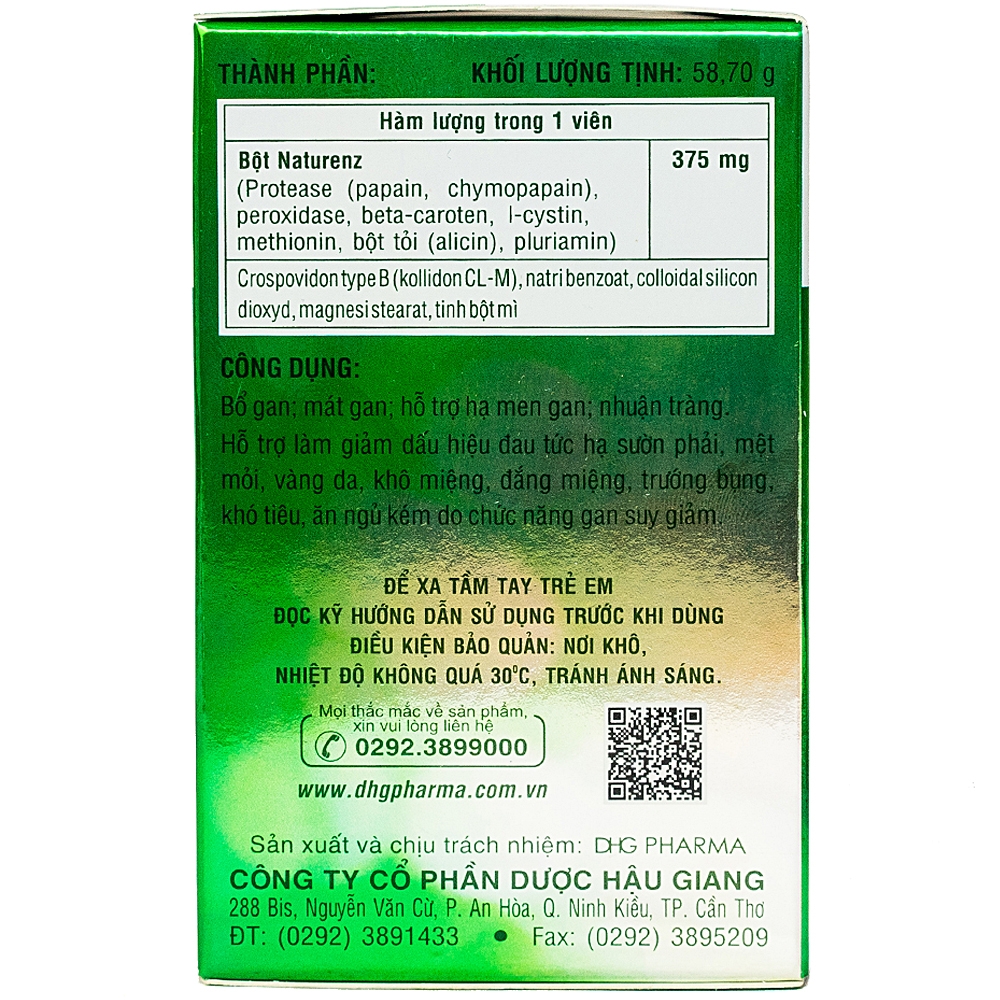 Viên bổ gan Naturen Z DHG (10 vỉ x 10 viên)
