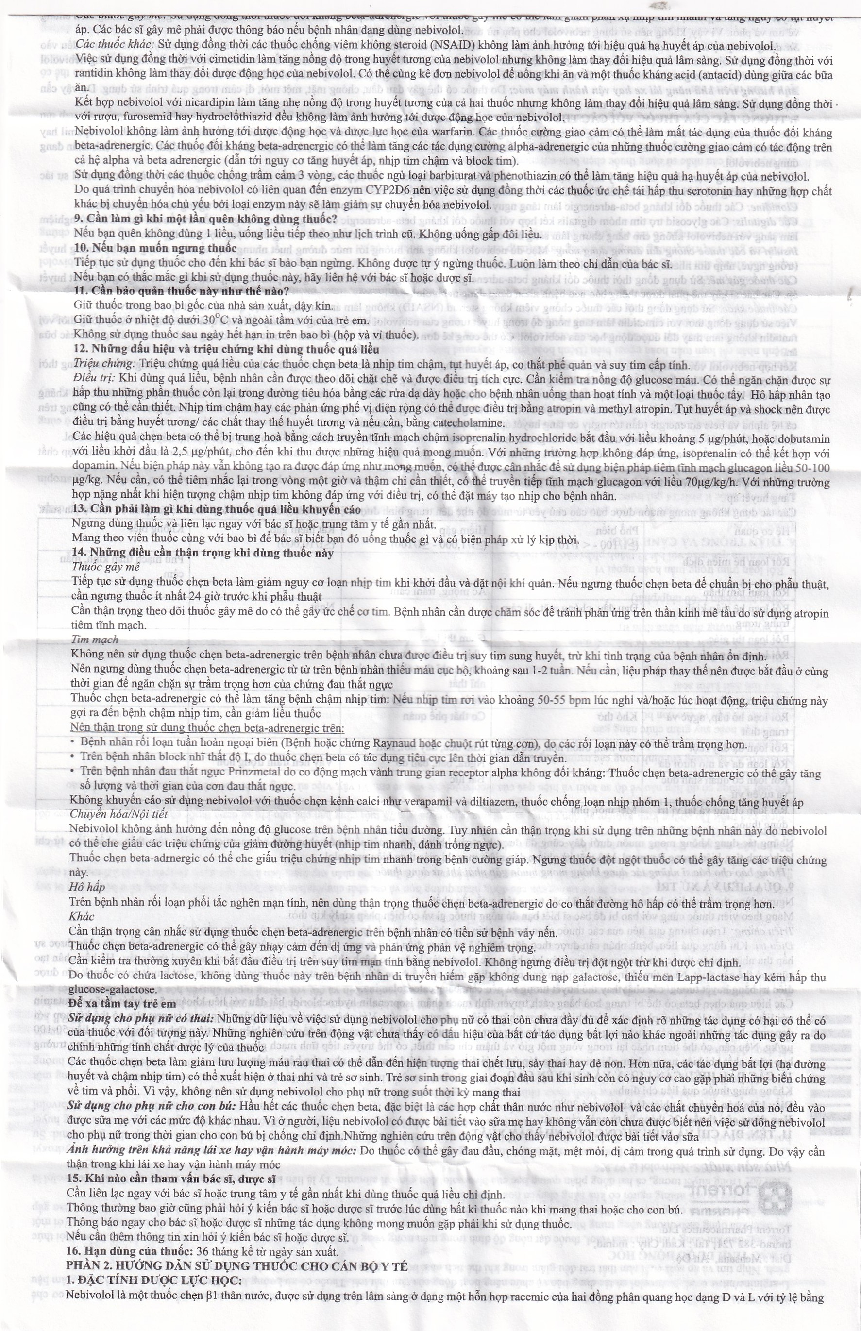 Viên nén Nebicard 2.5 Torrent điều trị tăng huyết áp (5 vỉ x 10 viên)