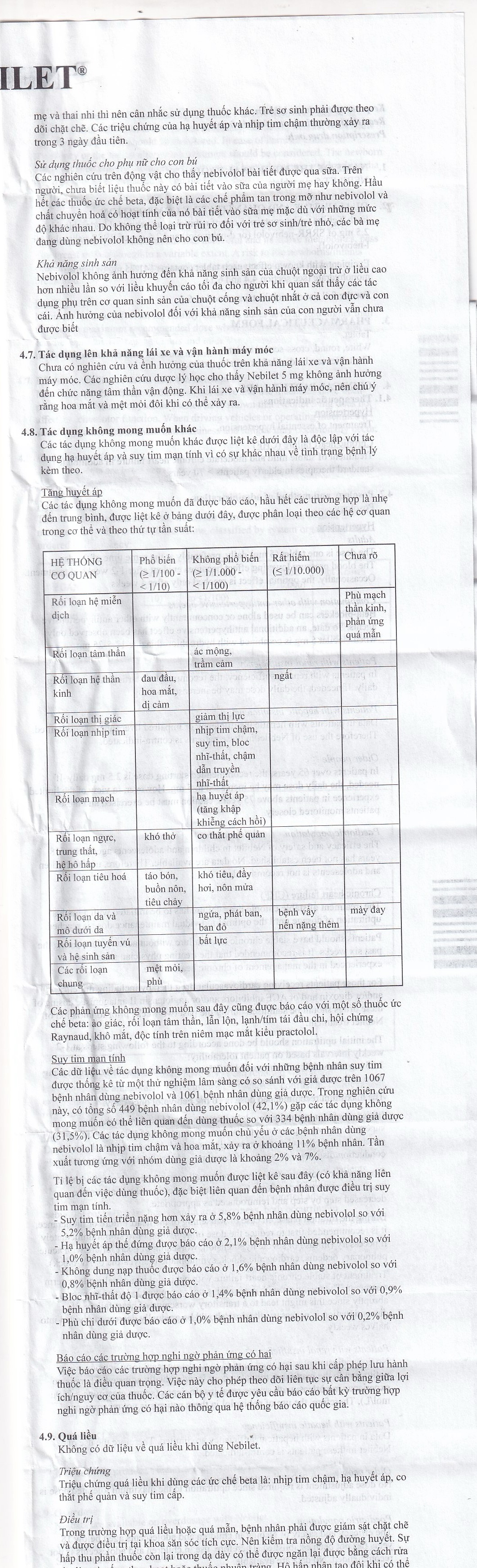 Thuốc Nebilet Nebivolol 5mg Menarini điều trị tăng huyết áp và suy tim mạn tính (2 vỉ x 14 viên)