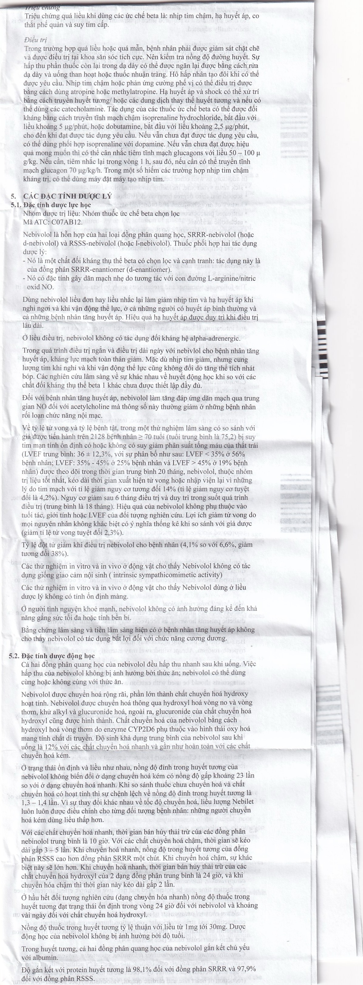 Thuốc Nebilet Nebivolol 5mg Menarini điều trị tăng huyết áp và suy tim mạn tính (2 vỉ x 14 viên)