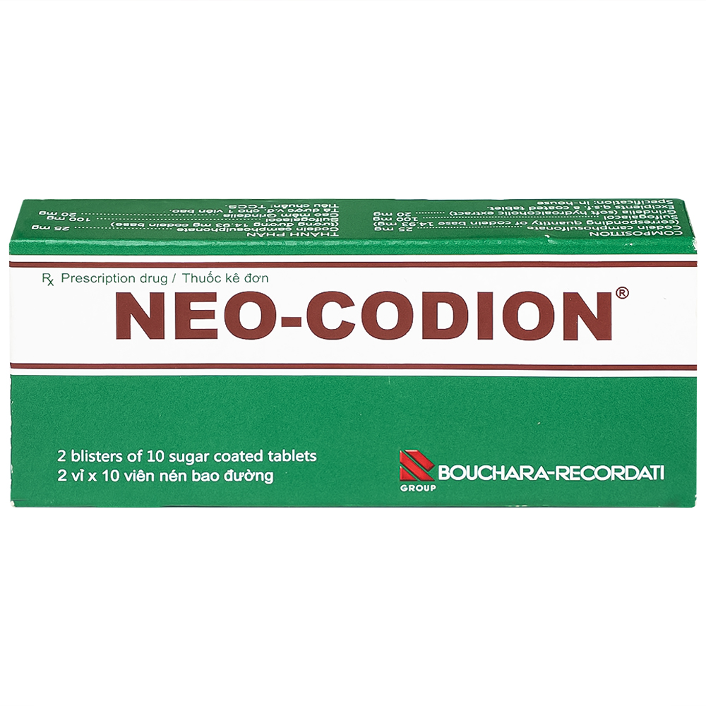 Viên nén Neo-Codion Bouchara điều trị triệu chứng ho khan (2 vỉ x 10 viên)