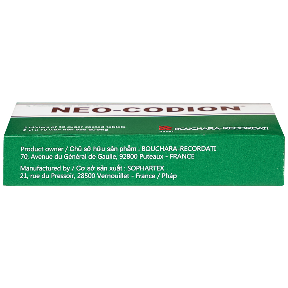 Viên nén Neo-Codion Bouchara điều trị triệu chứng ho khan (2 vỉ x 10 viên)