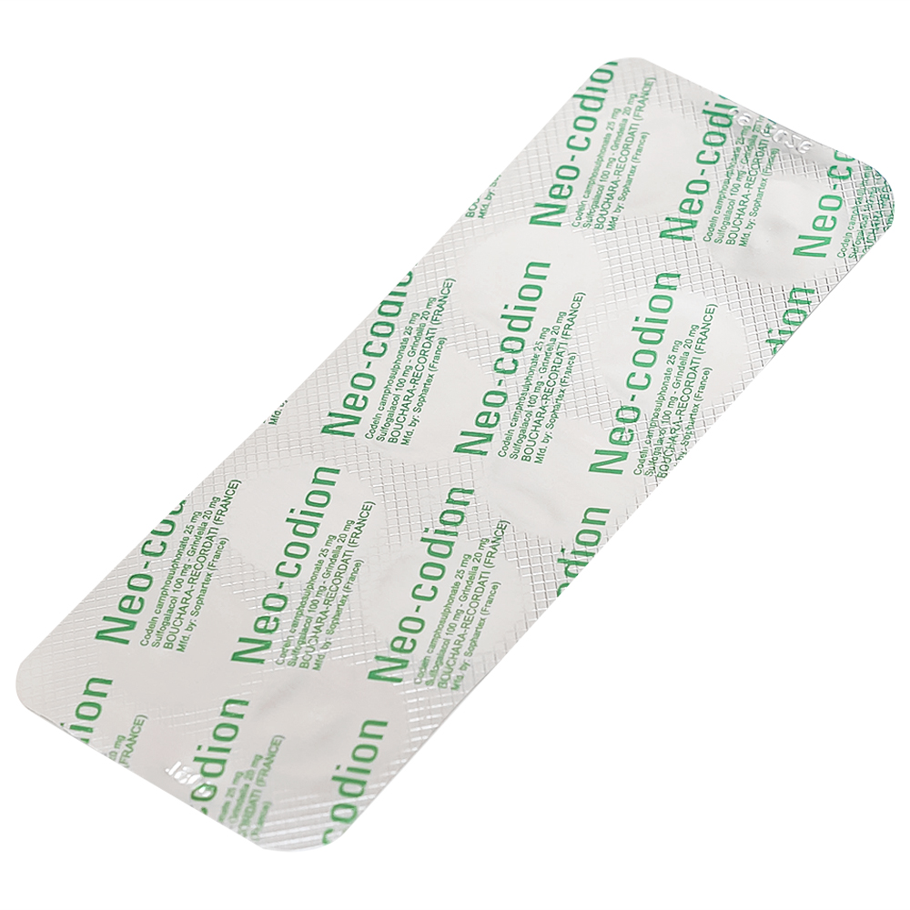 Viên nén Neo-Codion Bouchara điều trị triệu chứng ho khan (2 vỉ x 10 viên)