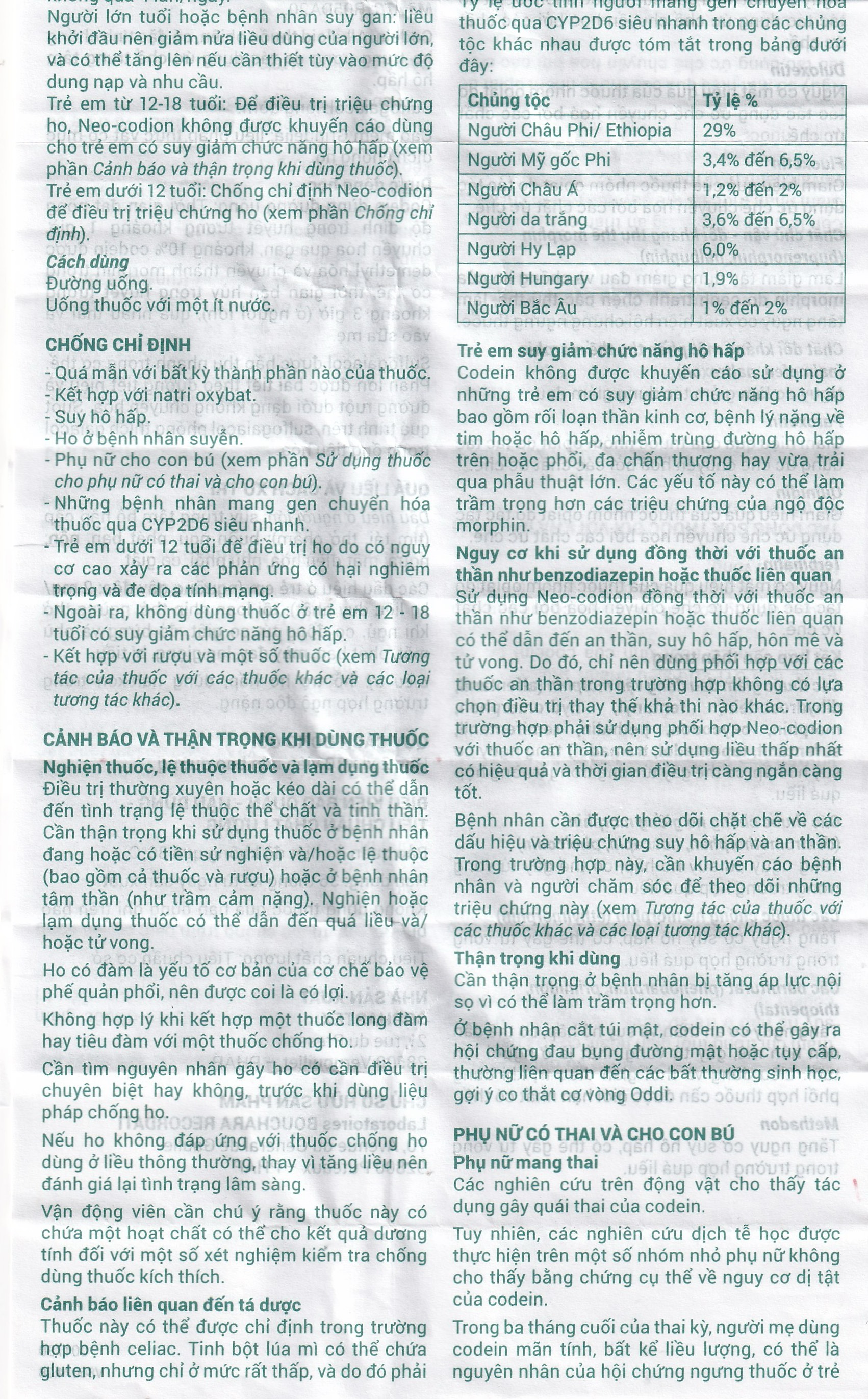 Viên nén Neo-Codion Bouchara điều trị triệu chứng ho khan (2 vỉ x 10 viên)