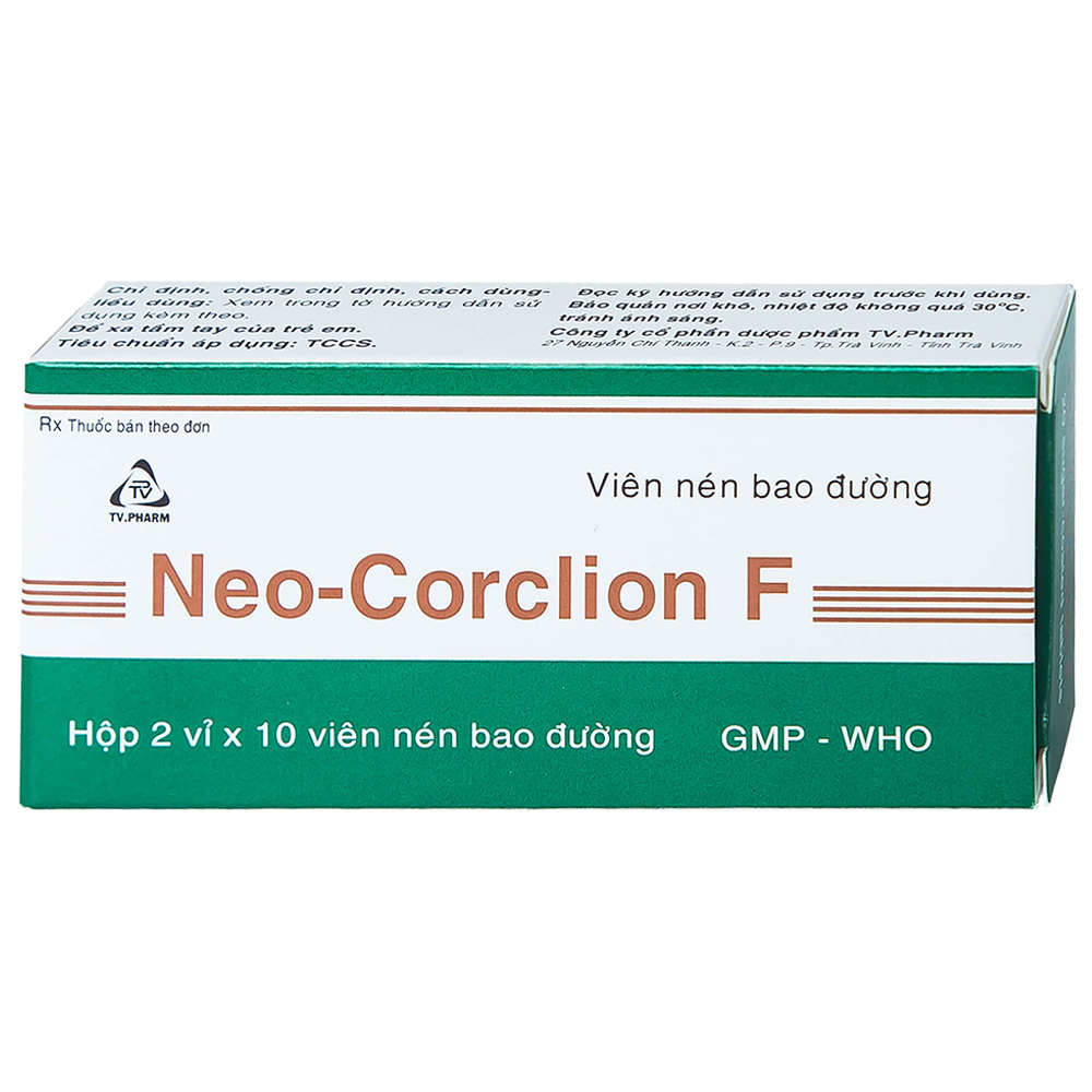 Viên nén Neo-Corclion F TV.Pharm giảm ho gió, ho khan (2 vỉ x 10 viên)