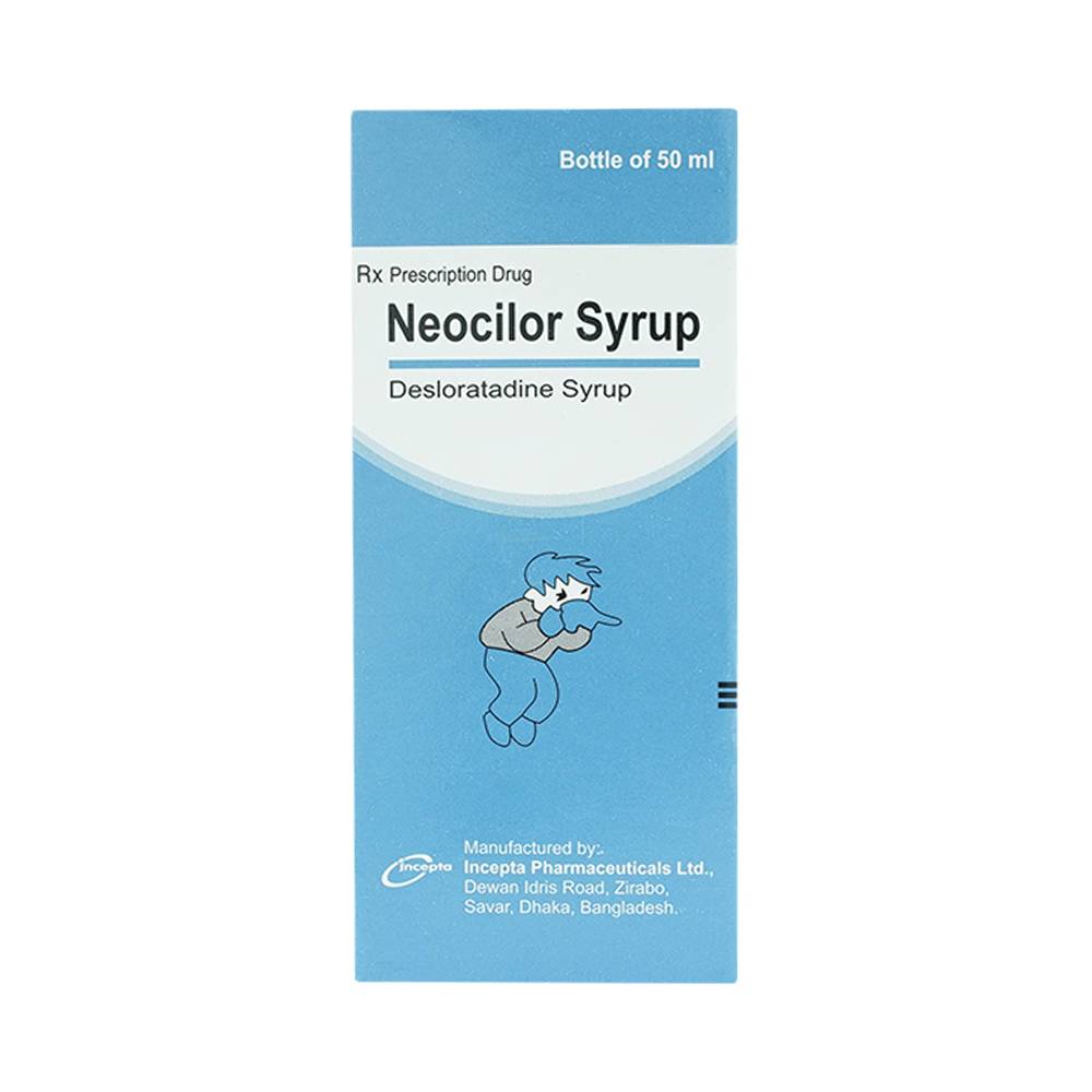 Siro Neocilor Incepta điều trị viêm mũi dị ứng, mày đay (50ml) 