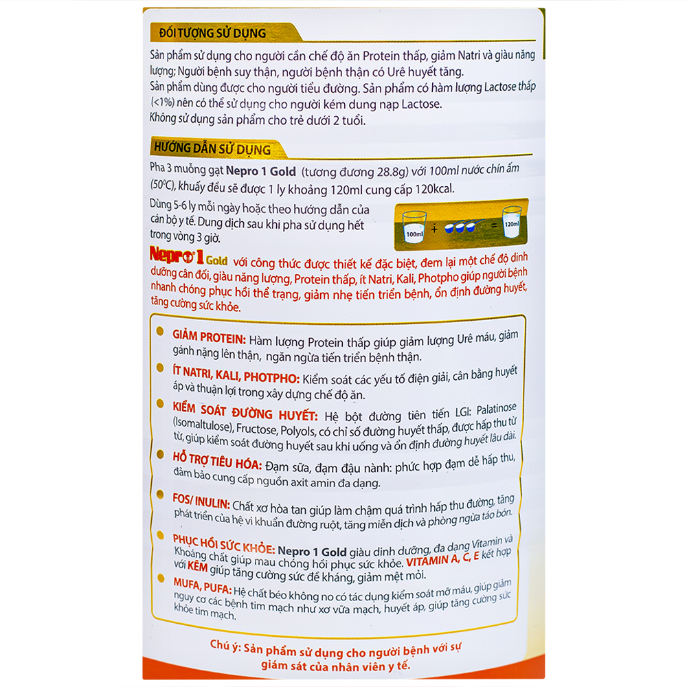 Sữa hỗ trợ thận có ure Nepro 1 Gold (400g)