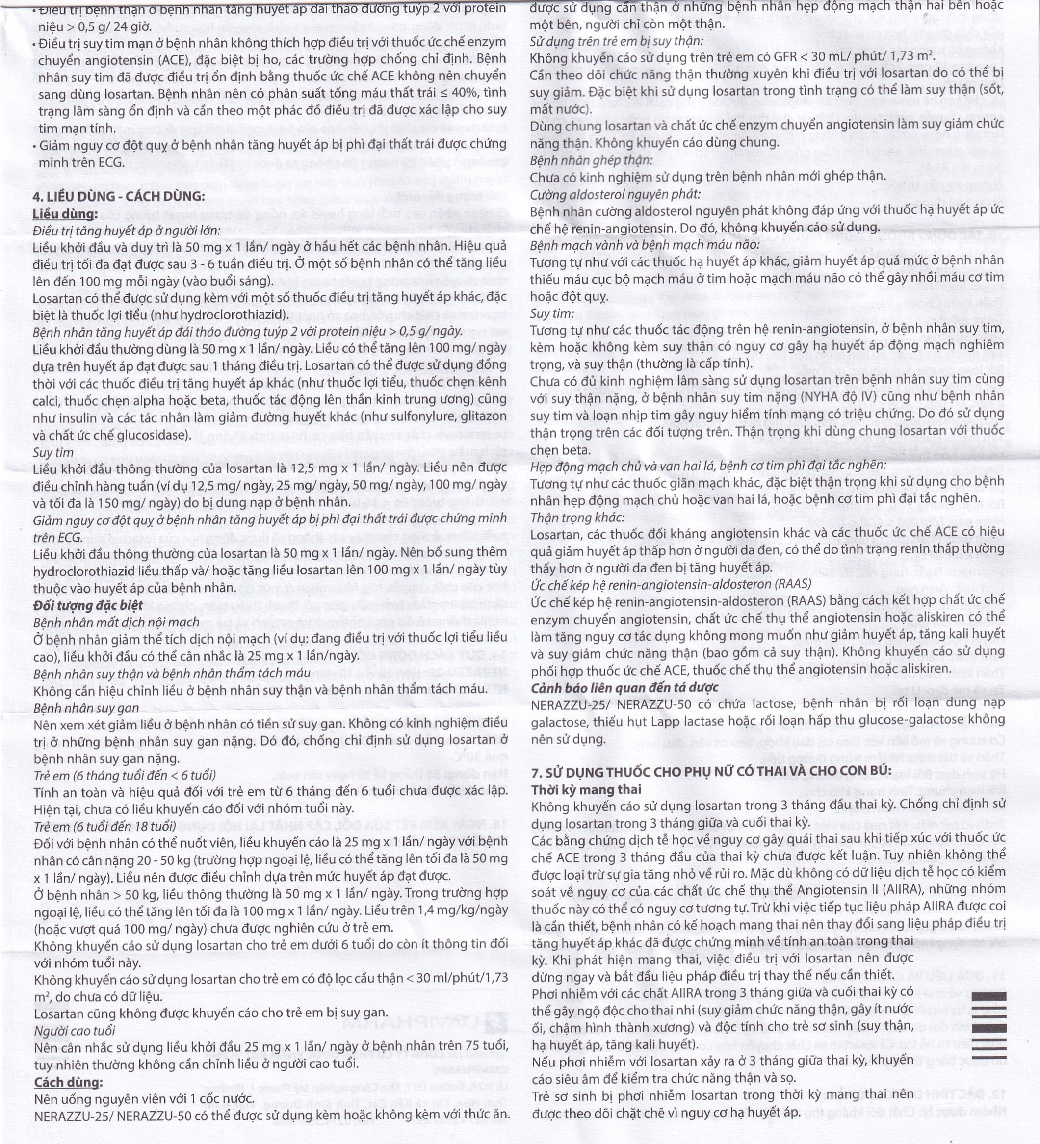 Thuốc Nerazzu 50 Davipharm điều trị tăng huyết áp (3 vỉ x 10 viên)