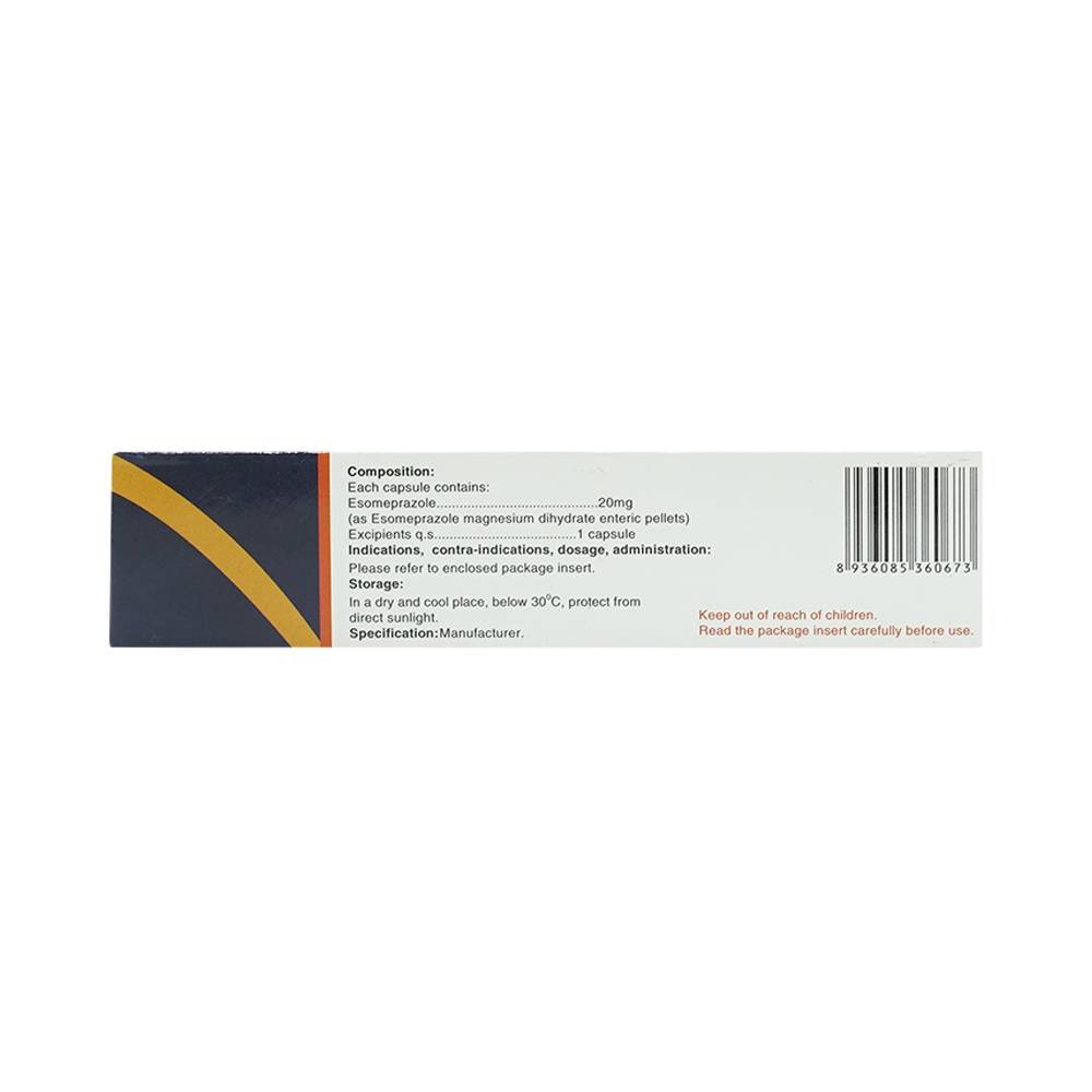 Thuốc Nesteloc 20 USP điều trị trong hội chứng trào ngược dạ dày - thực quản (3 vỉ x 10 viên)