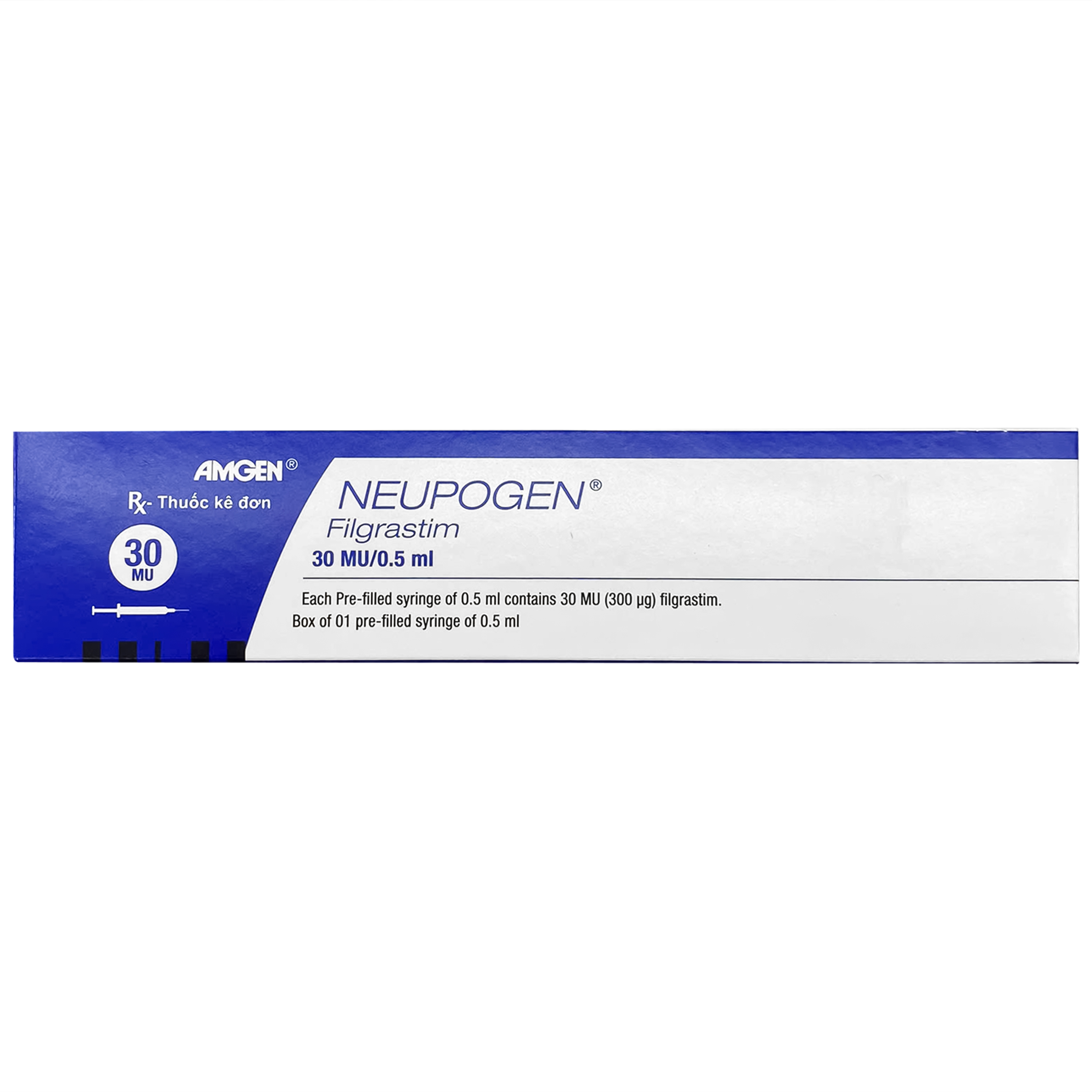 Thuốc Neupogen 30MU/0.5ml Amgen điều trị sốt do giảm bạch cầu đa nhân trung tính trên bệnh nhân hóa trị