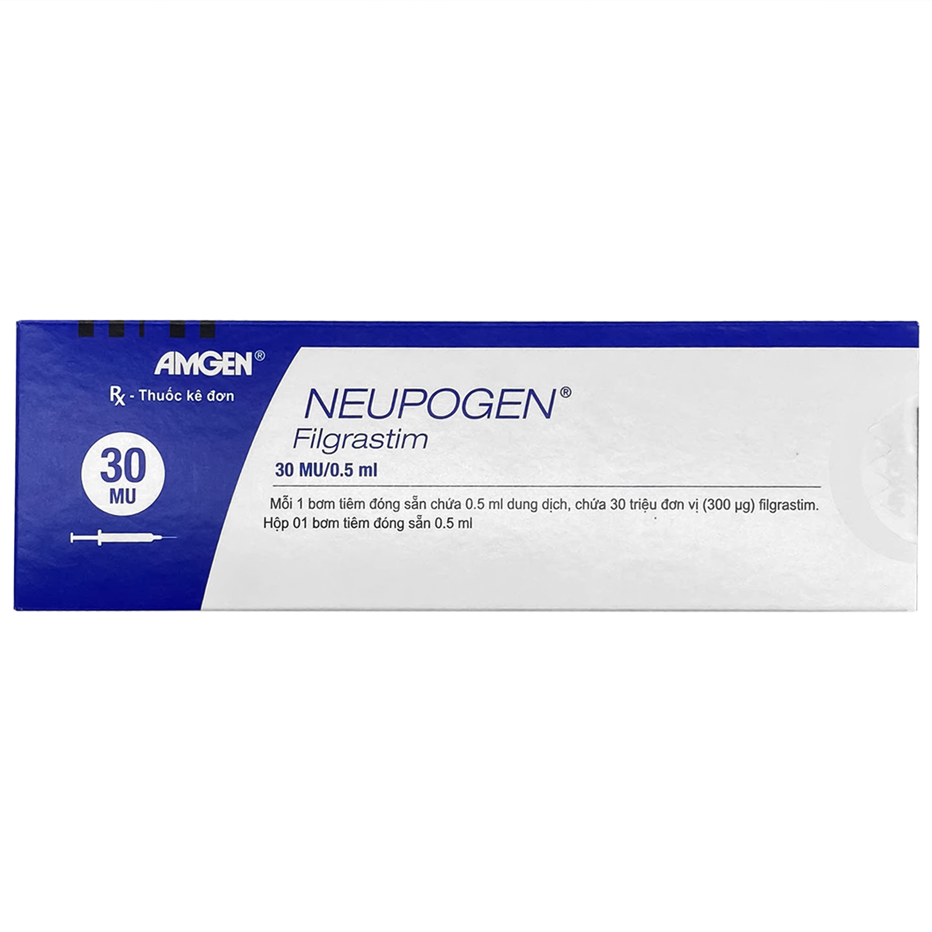 Thuốc Neupogen 30MU/0.5ml Amgen điều trị sốt do giảm bạch cầu đa nhân trung tính trên bệnh nhân hóa trị