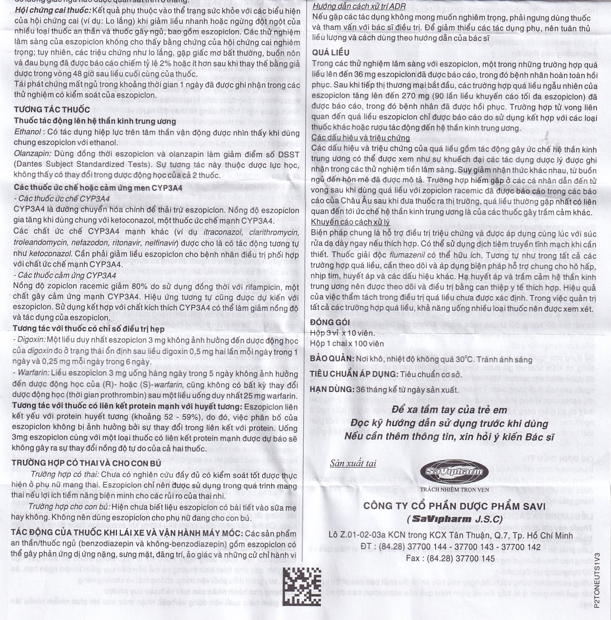 Thuốc Neuractine 2mg SaVi điều trị chứng mất ngủ (3 vỉ x 10 viên)