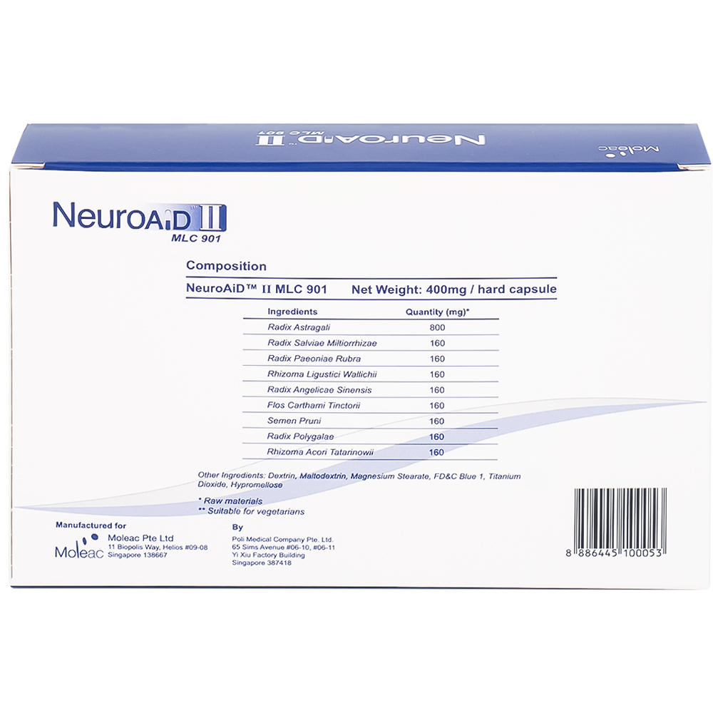 Thuốc NeuroAID II MLC 901 Moleac điều trị phục hồi chức năng cho bệnh nhân đột quỵ (3 hộp x 60 viên)