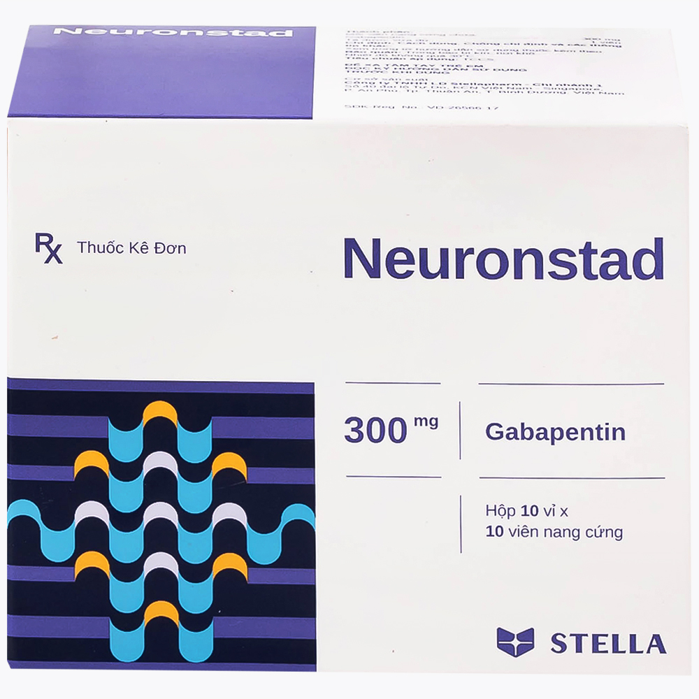 Thuốc Neuronstad 300mg Stella điều trị hỗ trợ động kinh cục bộ (10 vỉ x 10 viên)