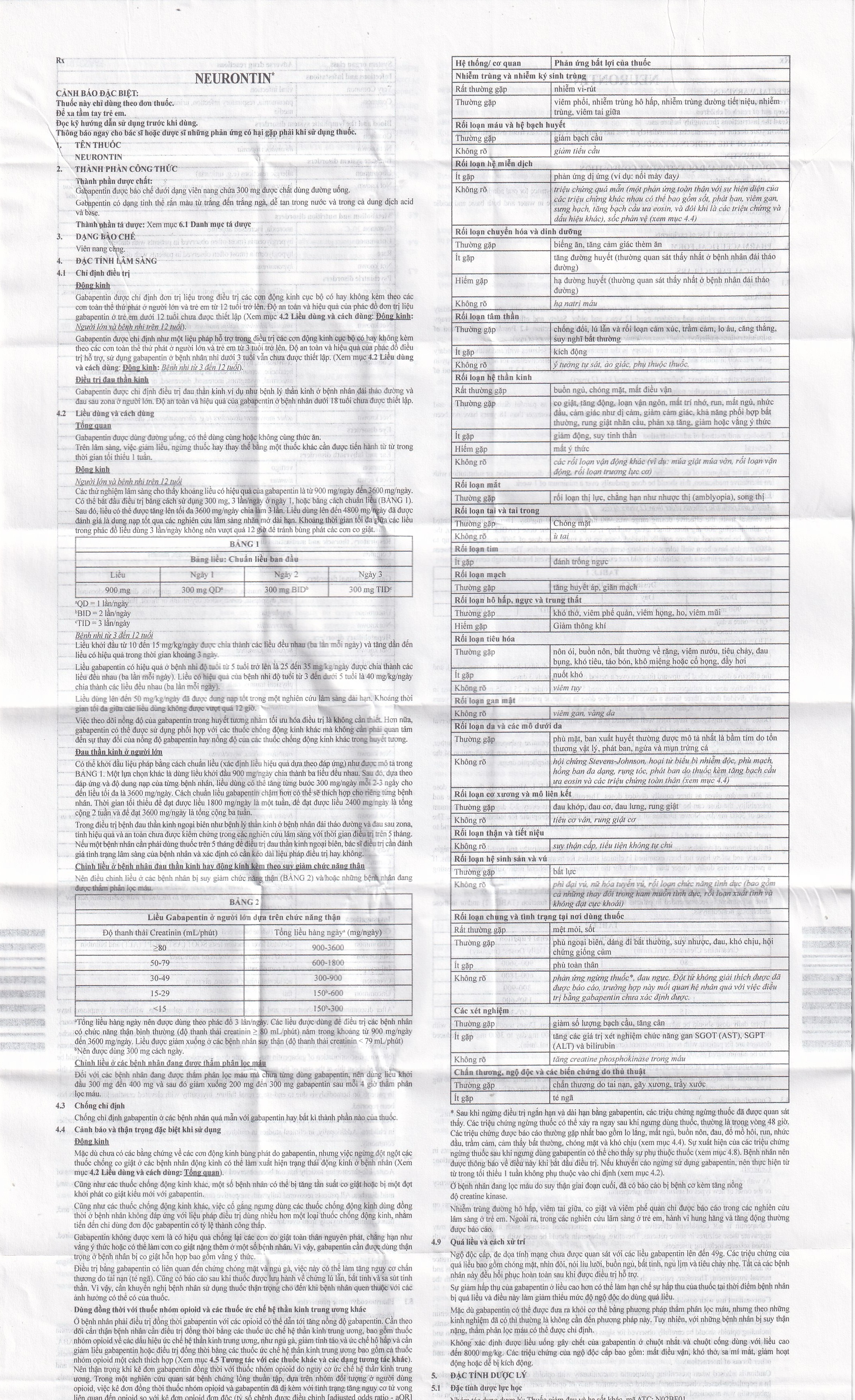 Viên nang cứng Neurontin 300mg VIATRIS điều trị hỗ trợ trong động kinh cục bộ (10 vỉ x 10 viên)