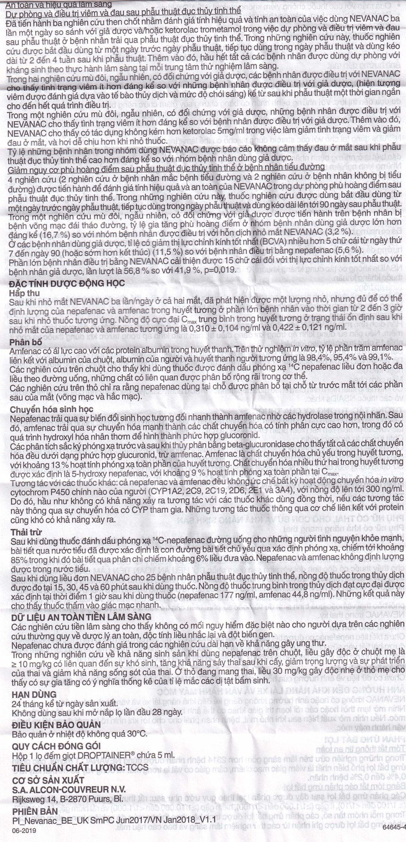 Thuốc nhỏ mắt Nevanac Alcon điều trị viêm, đau sau phẫu thuật đục thủy tinh thể (5ml)