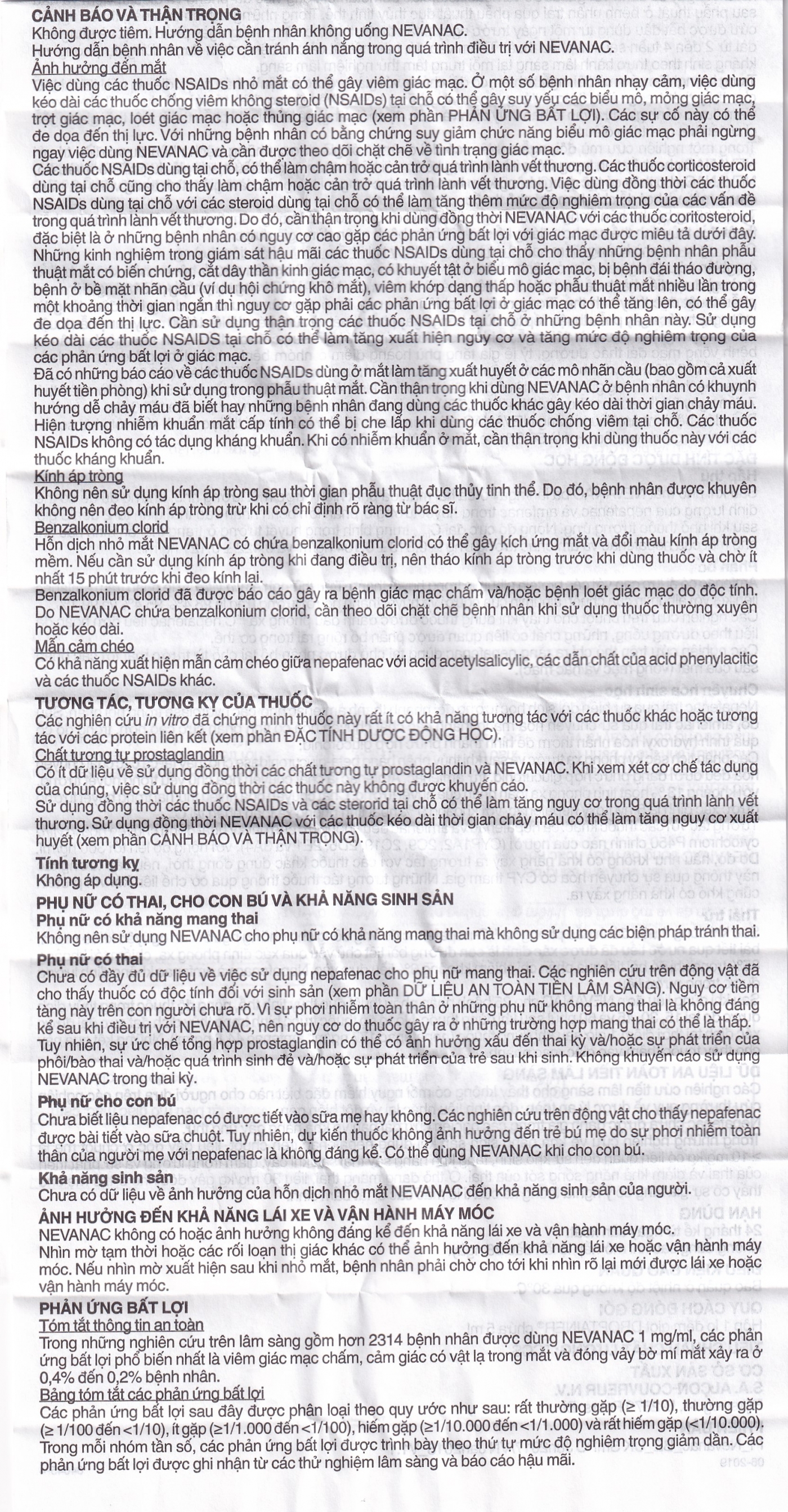 Thuốc nhỏ mắt Nevanac Alcon điều trị viêm, đau sau phẫu thuật đục thủy tinh thể (5ml)