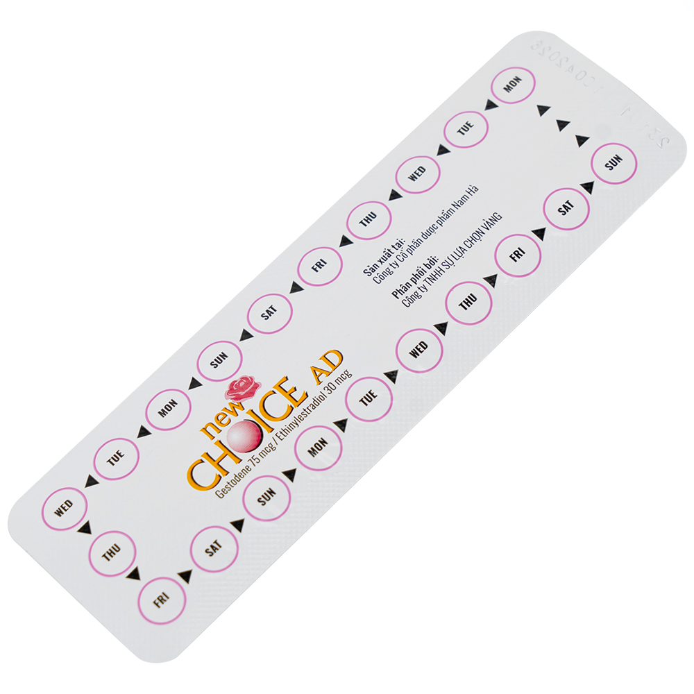 Thuốc tránh thai hàng ngày New Choice AD Advanced Formula Nam Hà (1 vỉ x 21 viên)