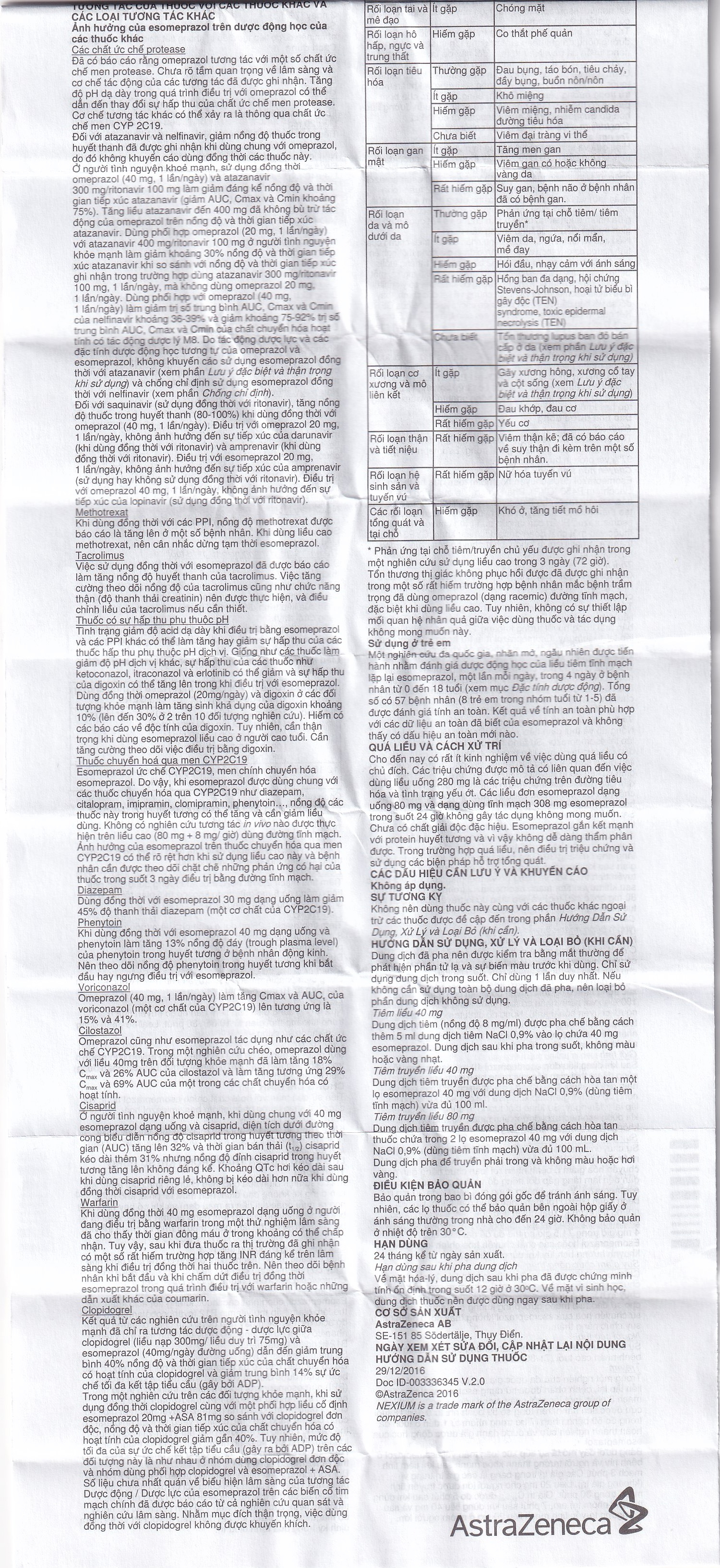 Bột pha tiêm Nexium 40mg AstraZeneca điều trị kháng tiết dịch vị, trào ngược dạ dày - thực quản (1 lọ)