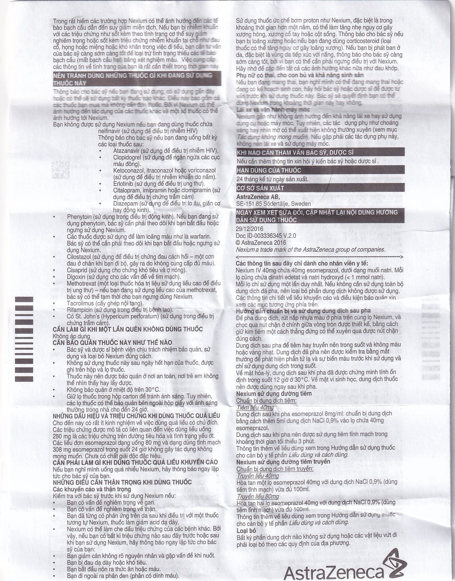 Bột pha tiêm Nexium 40mg AstraZeneca điều trị kháng tiết dịch vị, trào ngược dạ dày - thực quản (1 lọ)