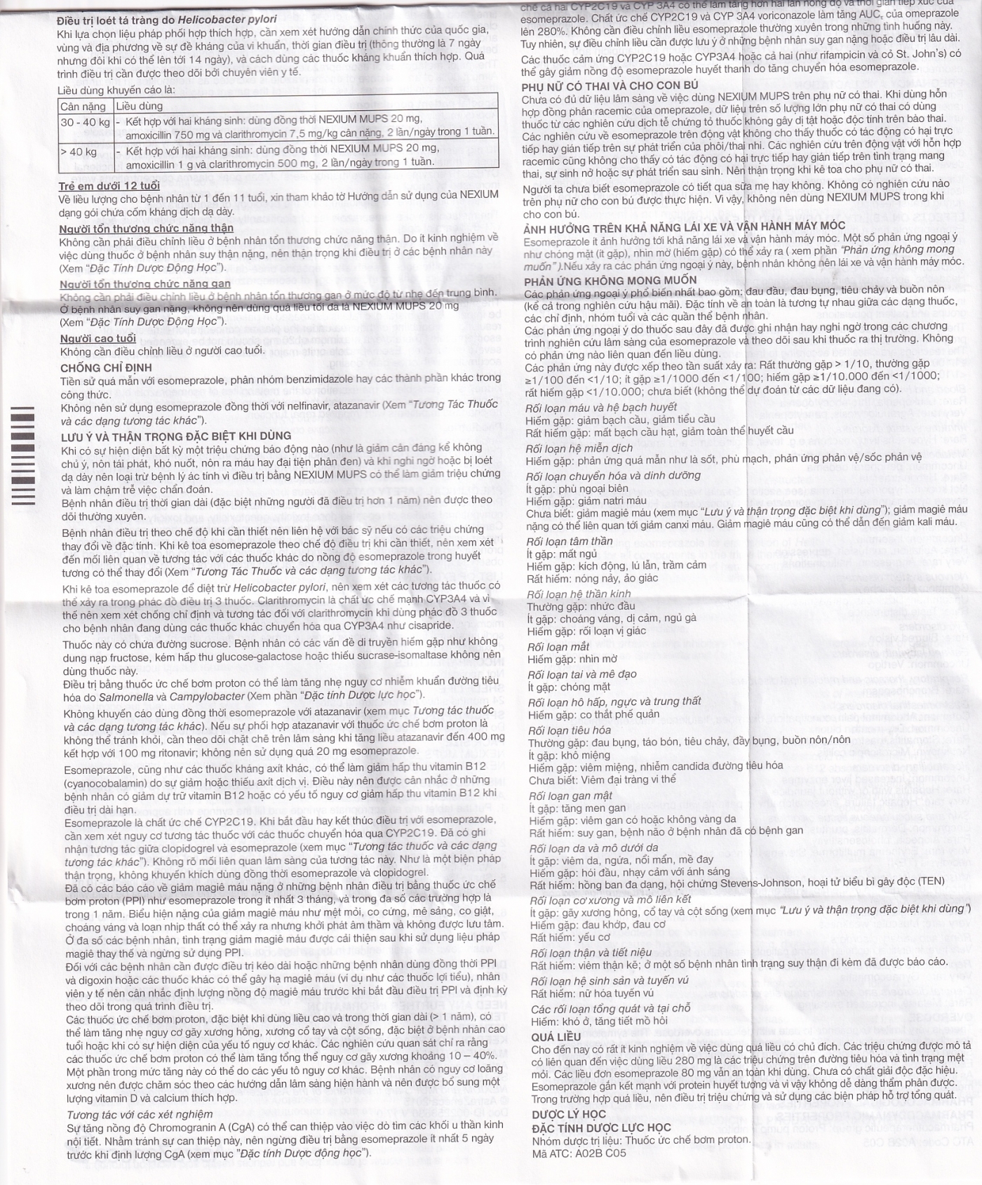 Viên nén Nexium Mups 20mg AstraZeneca điều trị trào ngược dạ dày - thực quản, loét dạ dày (2 vỉ x 7 viên)