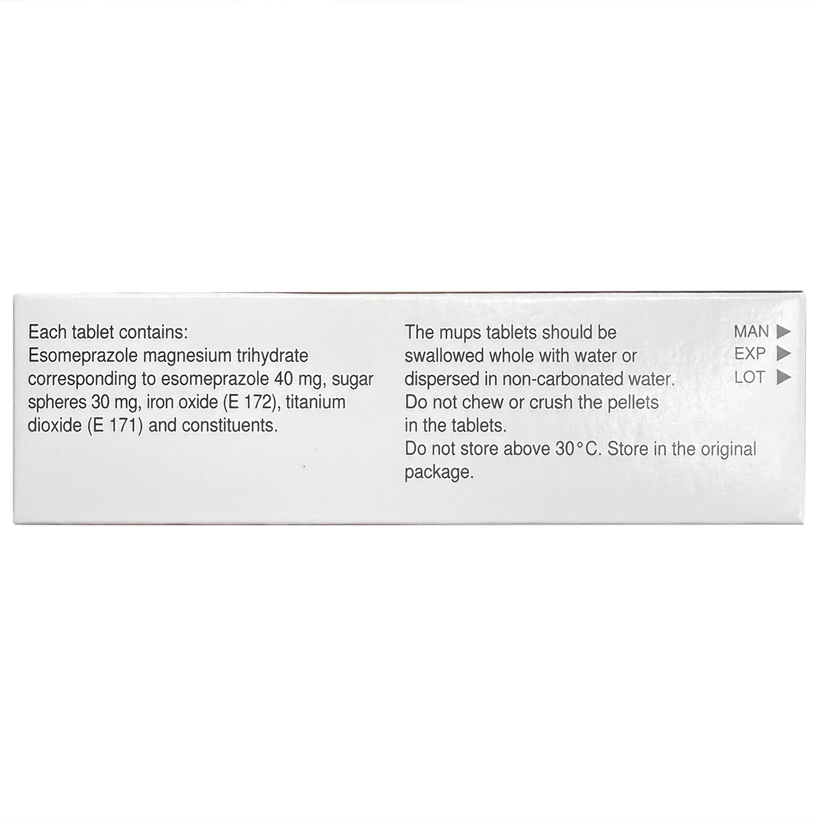 Viên nén Nexium Mups 40mg AstraZeneca điều trị trào ngược dạ dày - thực quản, loét dạ dày (2 vỉ x 7 viên)