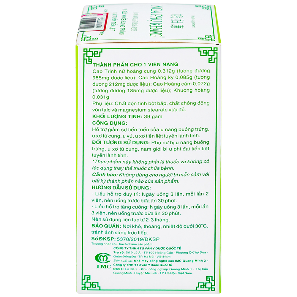 Viên giảm tiến triển u nang buồng trứng Nga Phụ Khang (60 viên)