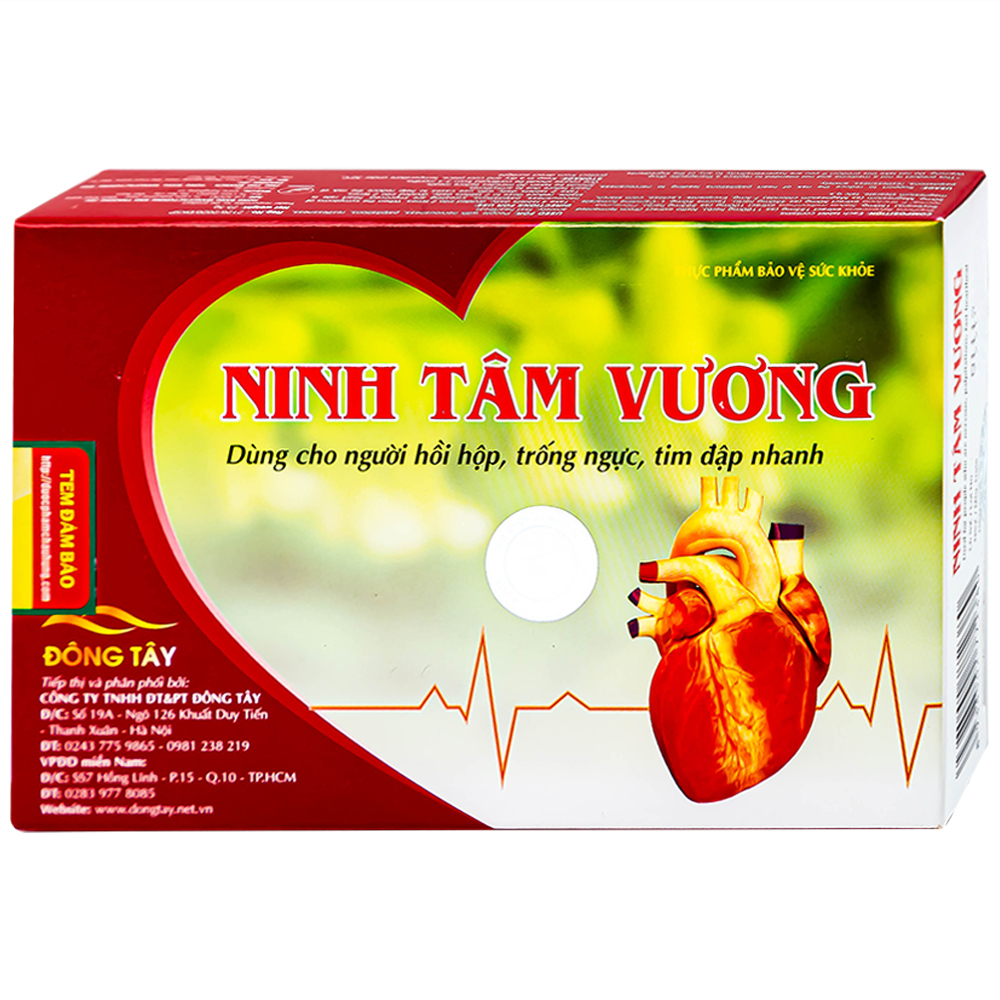 Viên uống giảm hồi hộp tim đập nhanh Ninh Tâm Vương Hồng Bàng (3 vỉ x 10 viên)