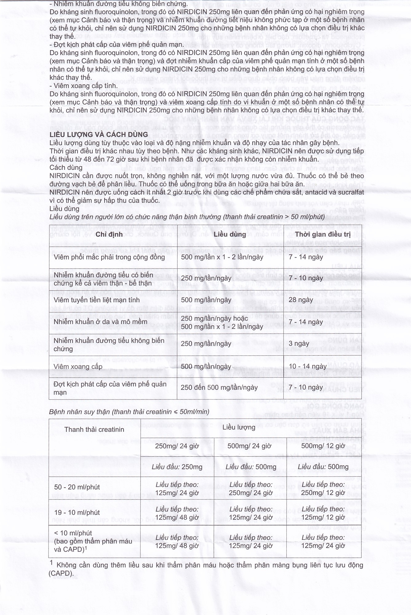 Thuốc Nirdicin 250mg Pharmathen điều trị viêm phổi, viêm thận - bể thận, viêm tuyến tiền liệt (10 viên)