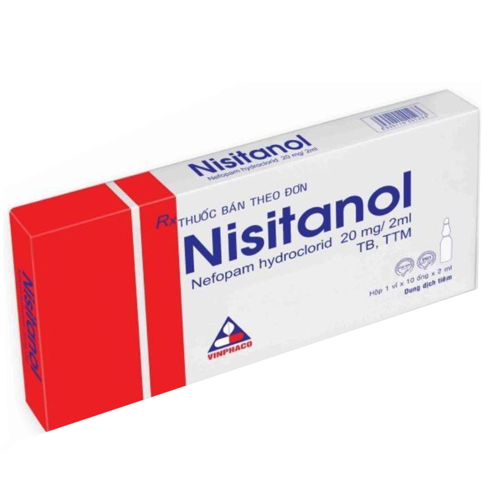 Dung dịch tiêm Nisitanol 20mg/2ml Vinphaco điều trị đau thấp khớp, đau răng, đau sau mổ (1 vỉ x 10 ống x 2ml)