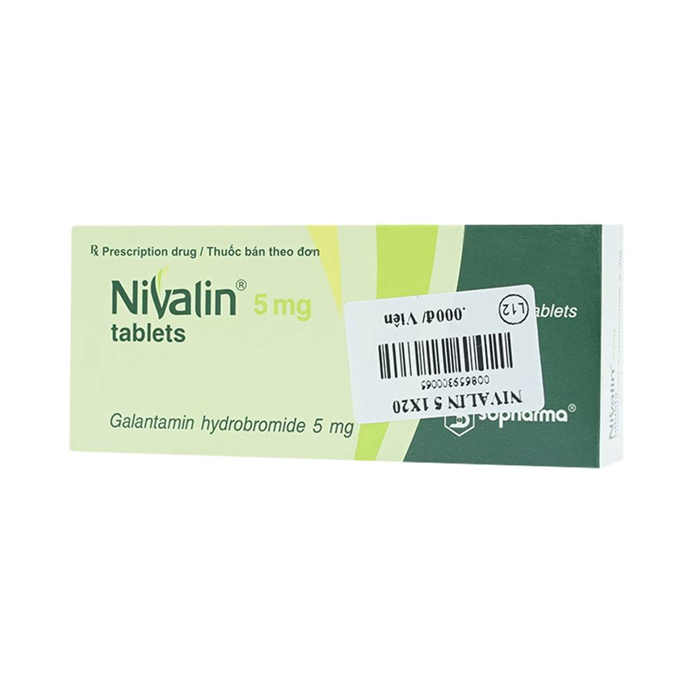Viên nén Nivalin 5mg Sopharma điều trị sa sút trí tuệ, Alzheimer (1 vỉ x 20 viên) 