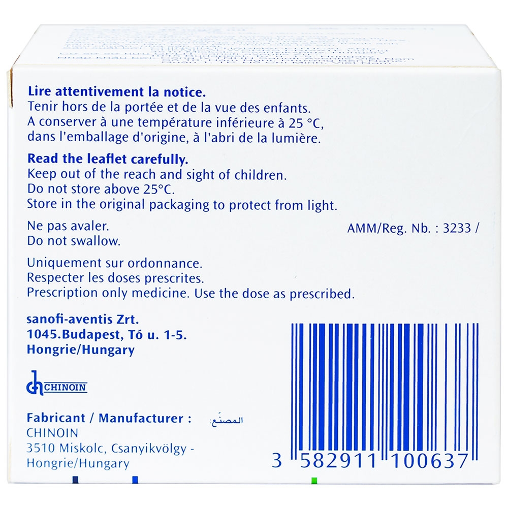 Dung dịch tiêm No-Spa 40mg/2ml Sanofi chống co thắt cơ, điều trị sỏi túi mật, sỏi ống mật (5 vỉ x 5 ống x 2ml)