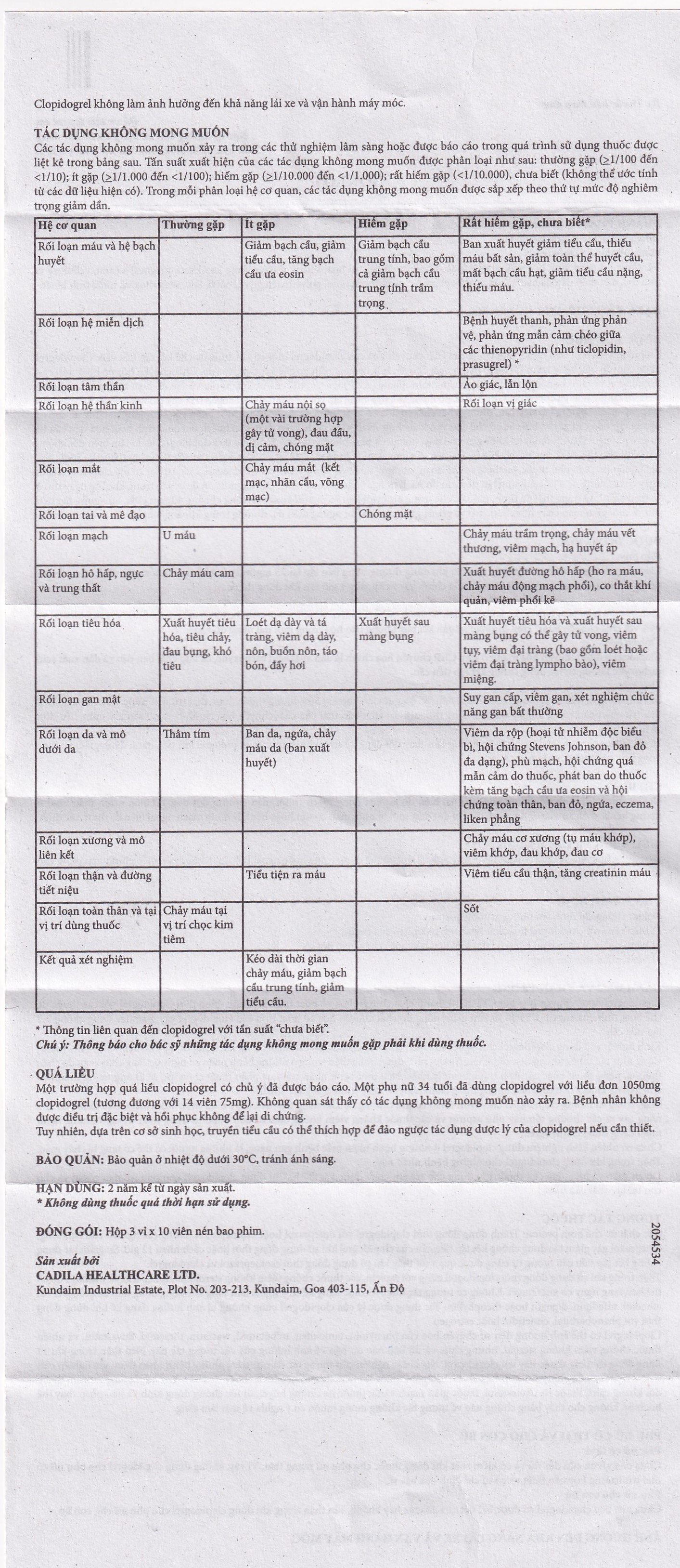 Viên nén Noklot 75mg Cadila phòng ngừa tai biến xơ vữa động mạch (3 vỉ x 10 viên)