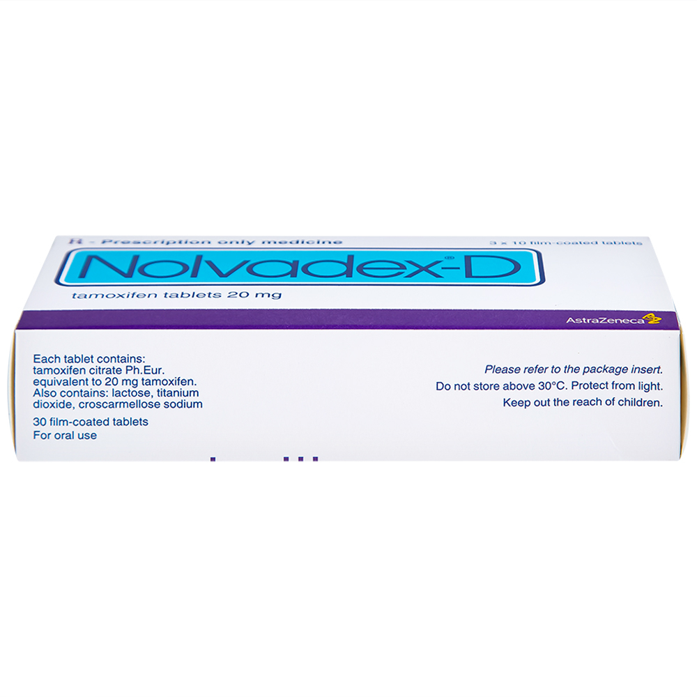 Thuốc Nolvadex-D 20mg AstraZeneca điều trị ung thư vú (3 vỉ x 10 viên)