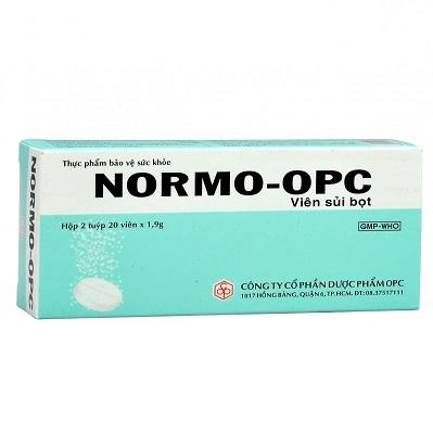 Thuốc Normo-OPC 1,9g giảm độ acid dạ dày, ợ nóng, ợ chua, đầy bụng khó tiêu (2 tuýp x 10 viên)