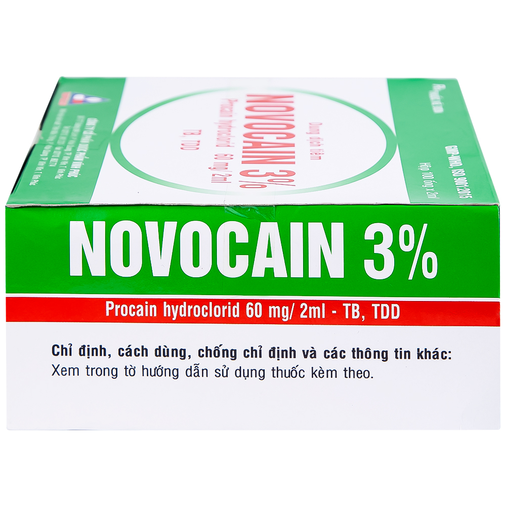 Dung dịch tiêm Novocain 3% Vinphaco gây tê tiêm thấm, gây tê vùng, gây tê tủy sống (100 ống x 2ml) 