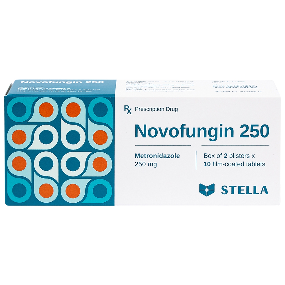 Thuốc Novofungin 250 Stella điều trị và phòng ngừa nhiễm khuẩn kỵ khí (2 vỉ x 10 viên)