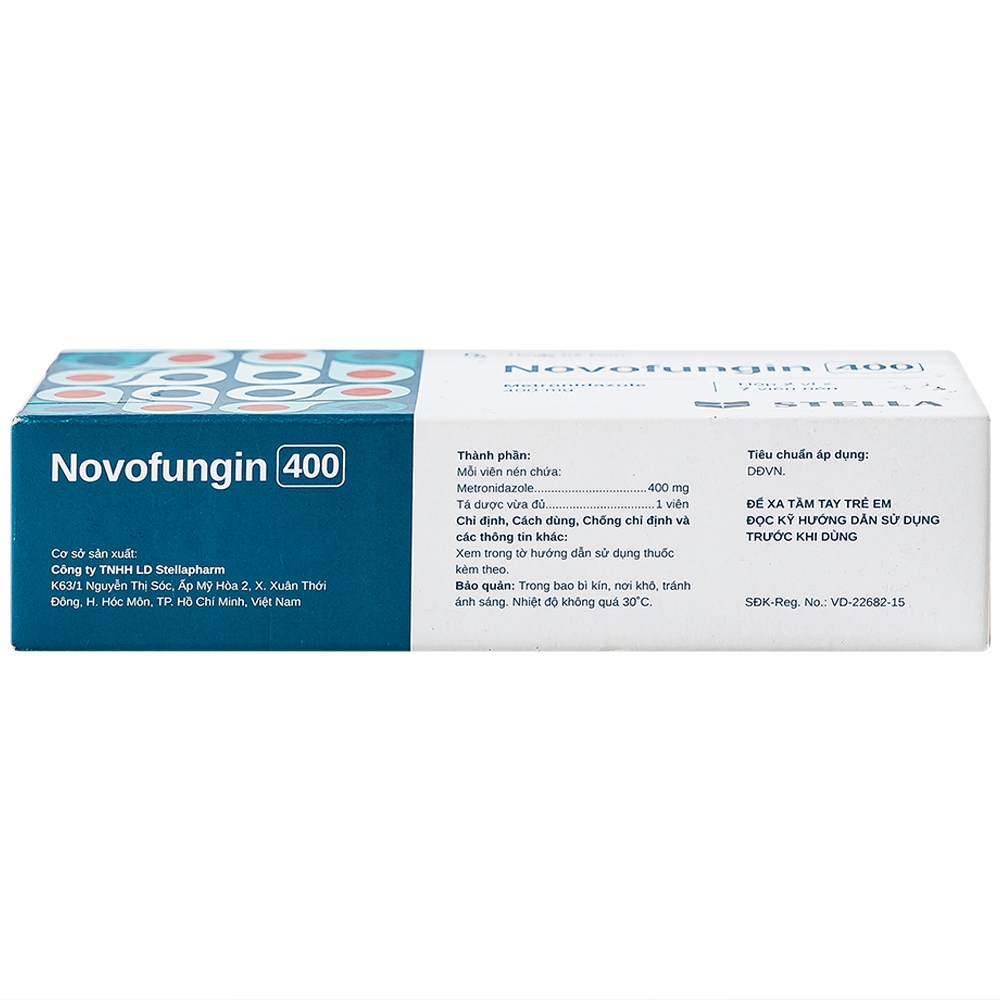 Thuốc Novofungin 400 Stella điều trị nhiễm nhiễm động vật nguyên sinh nhạy cảm (2 vỉ x 7 viên)