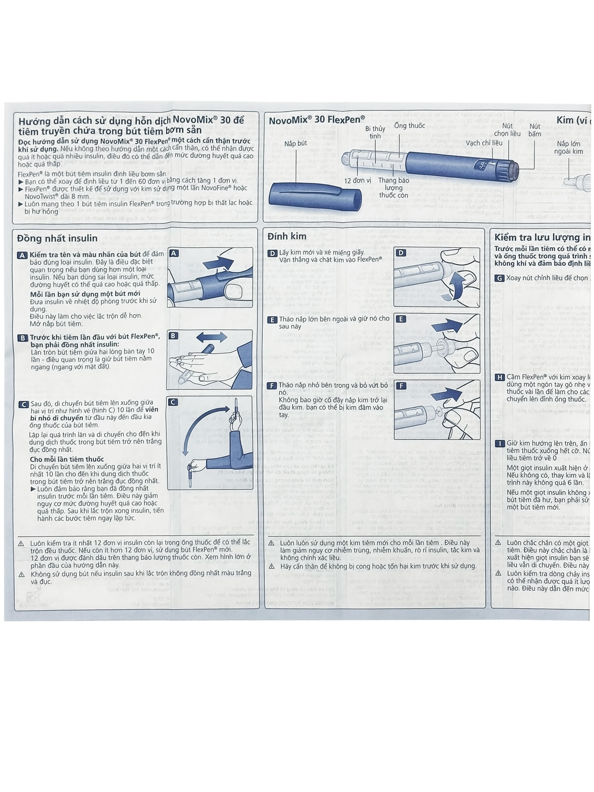 Bút tiêm NovoMix 30 FlexPen Novo Nordisk điều trị đái tháo đường (5 cây x 3ml)